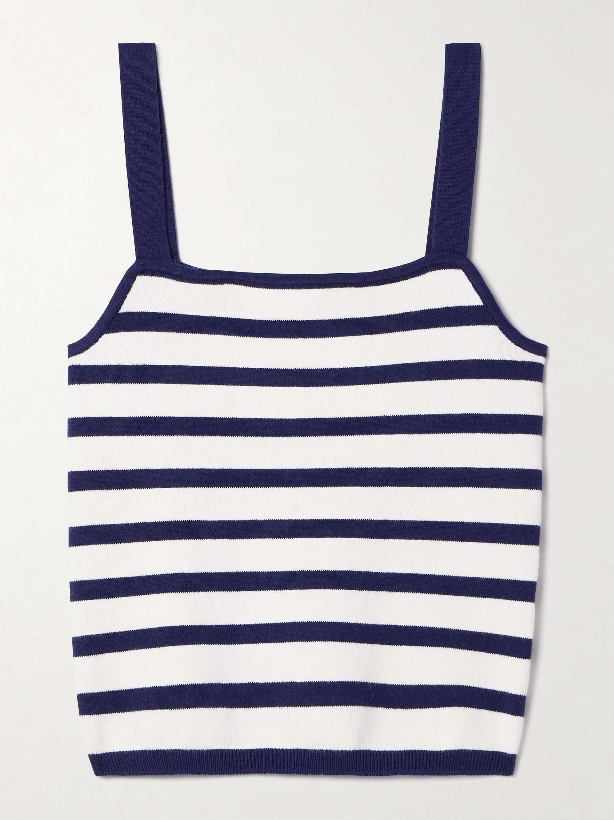 Striped cotton-blend tank view