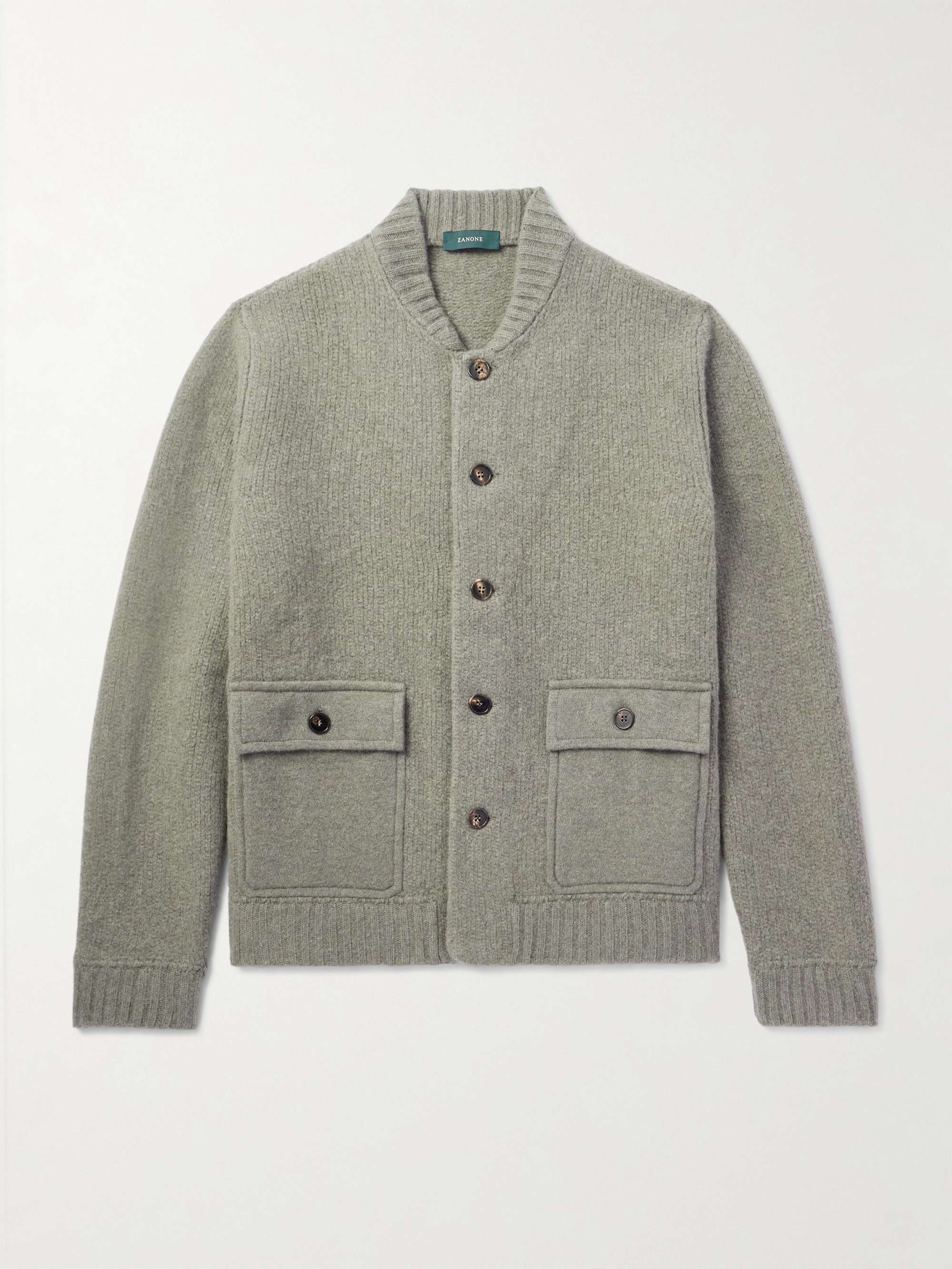 Zanone Wool and Cashmere-Blend Felt Bomber Jacket view