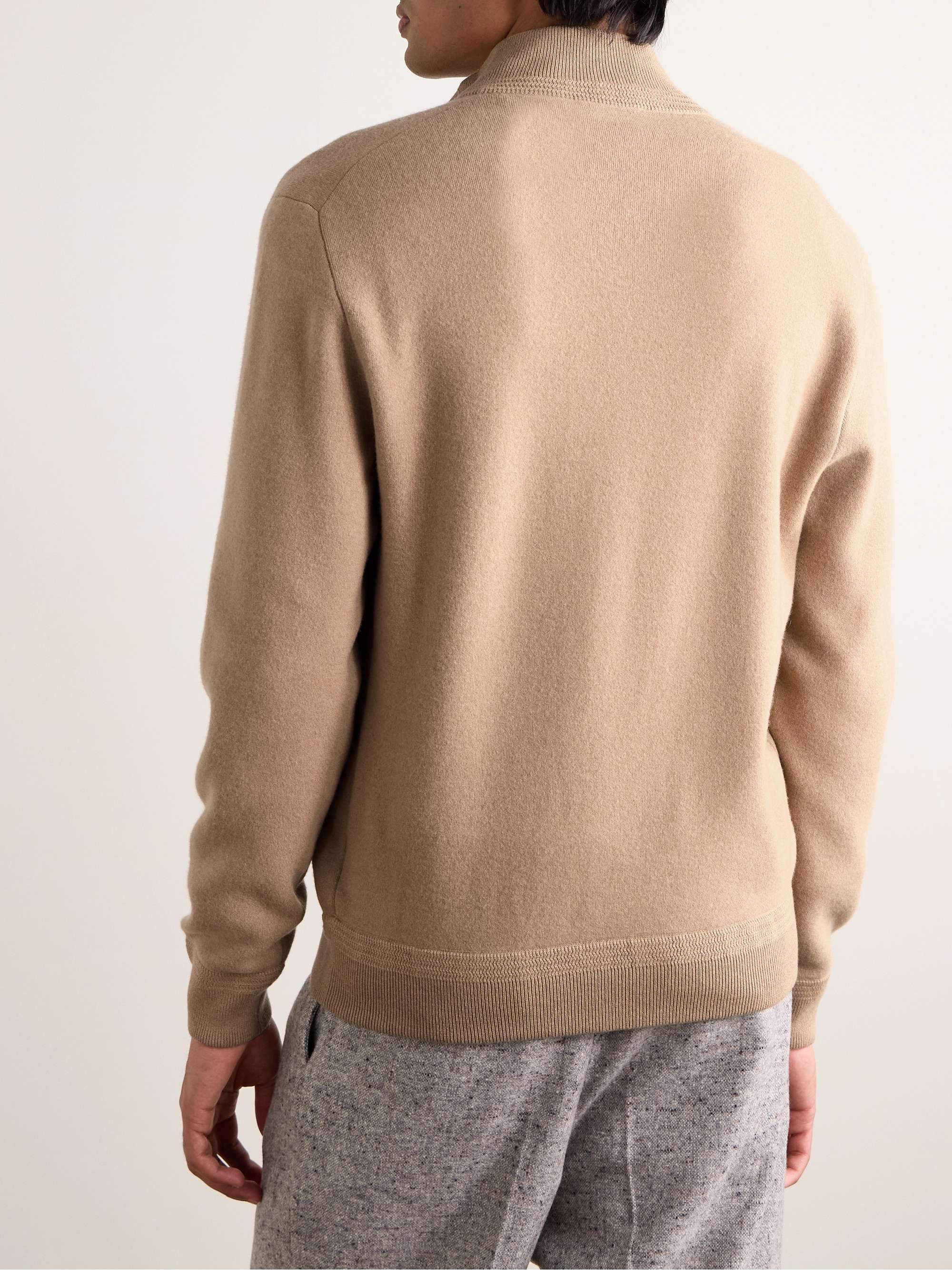 Boiled Wool and Cashmere-Blend Cardigan view