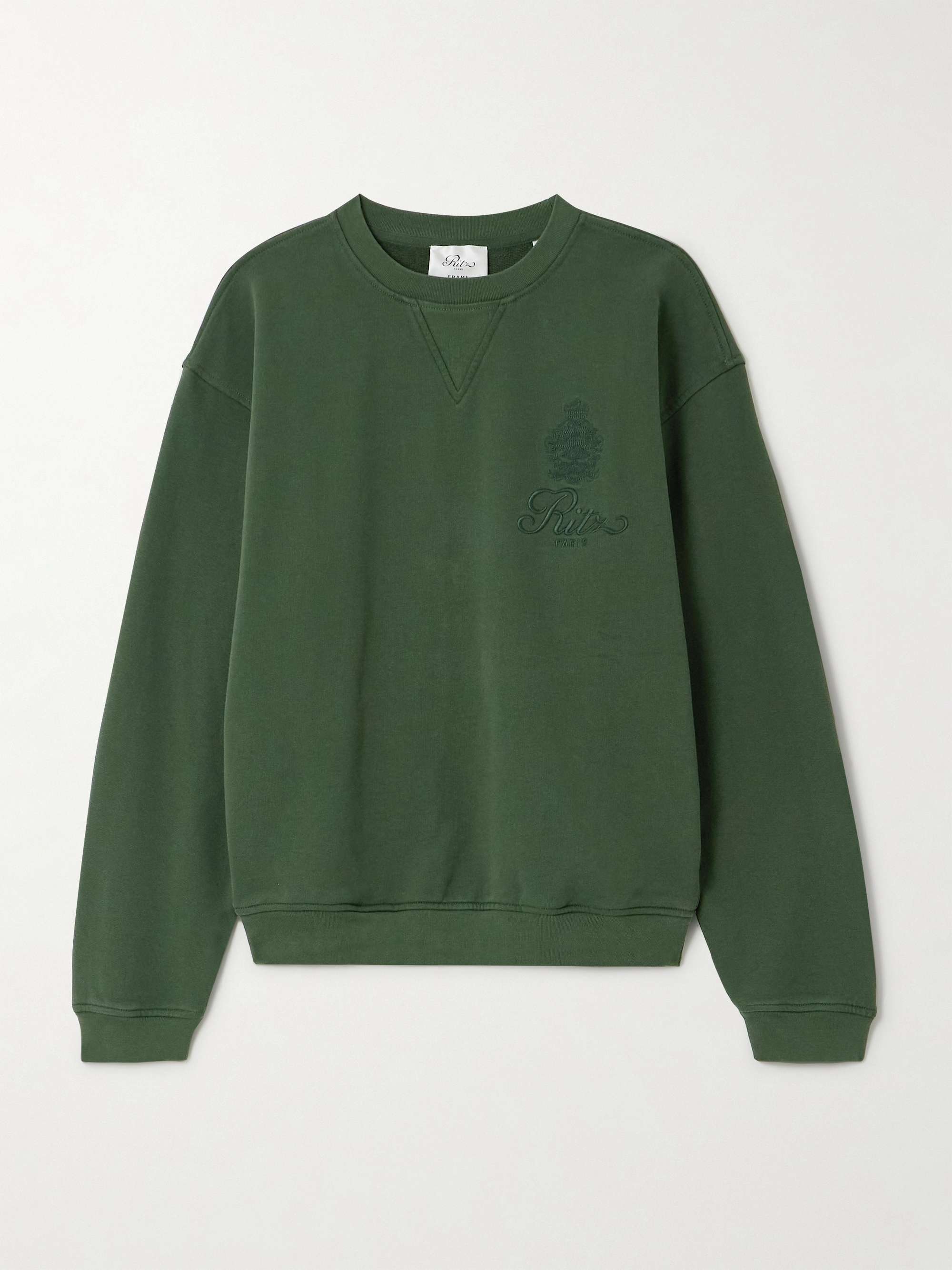 + Ritz Paris embroidered cotton-blend jersey sweatshirt view