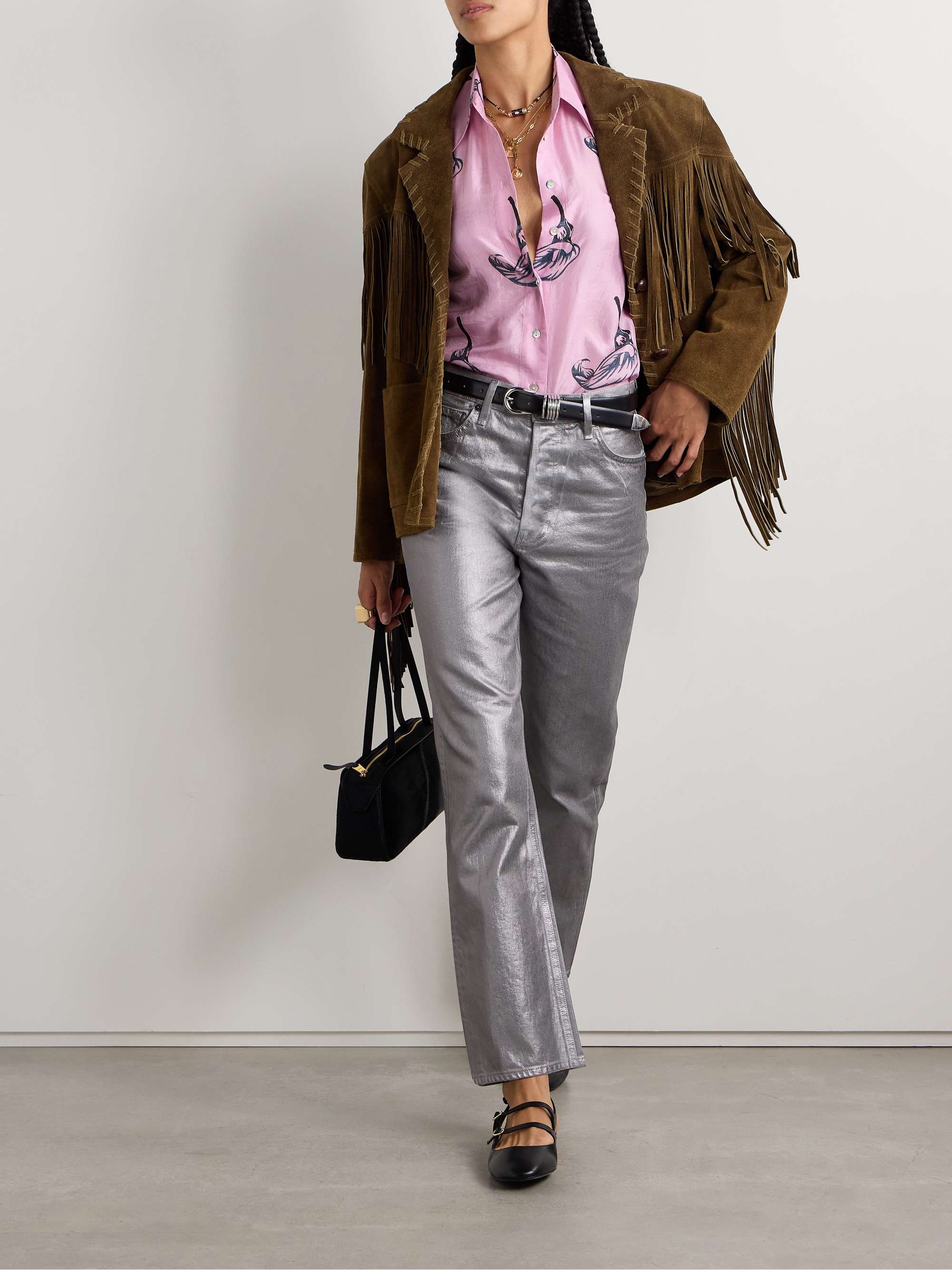 Dolly floral-print crinkled-silk shirt view