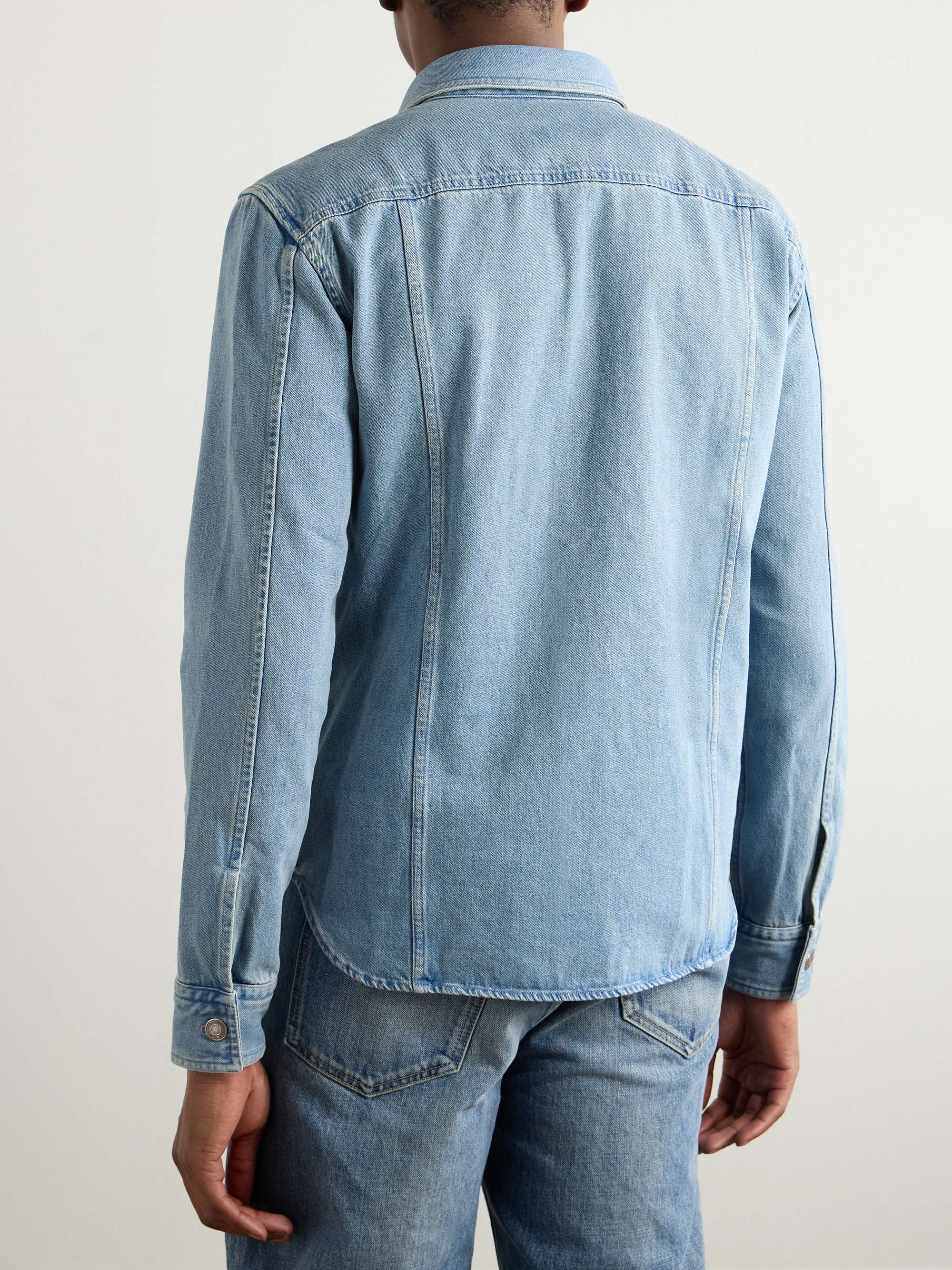 Slim-Fit Washed-Denim Overshirt view