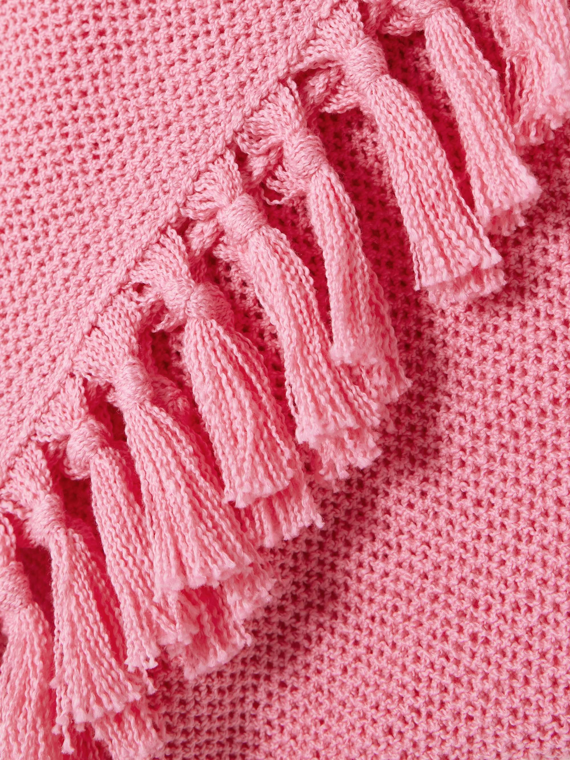 Fringed open-knit cotton midi dress view