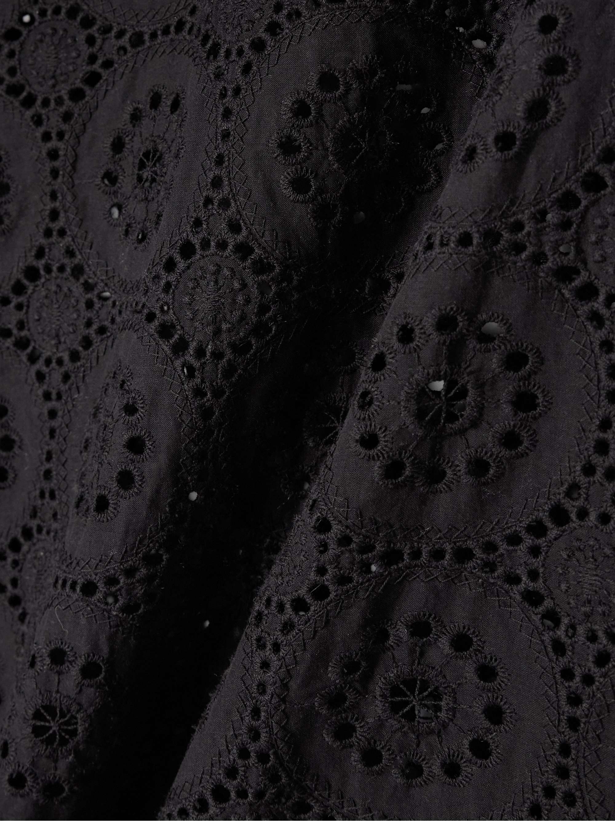 Scalloped broderie anglaise cotton-voile mini dress view