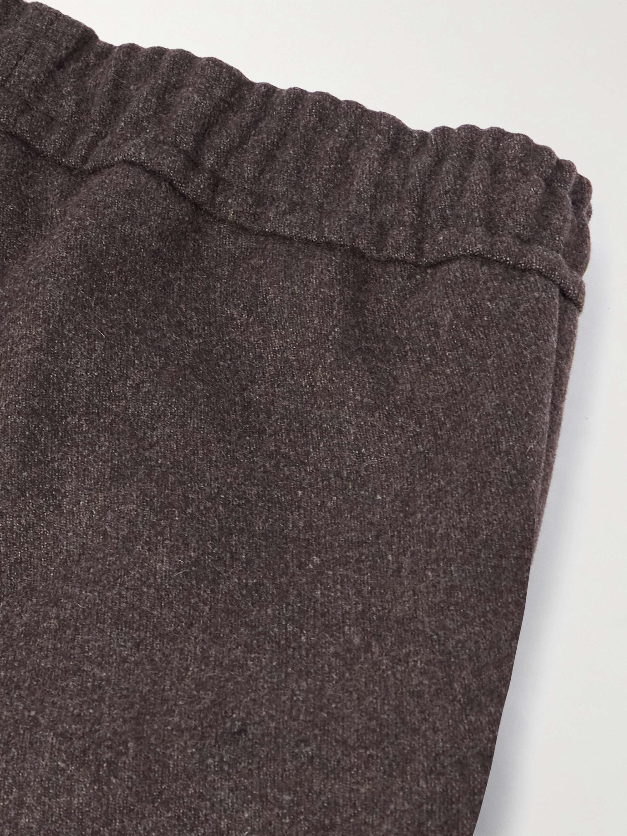 Wide-Leg Pleated Wool Drawstring Trousers view