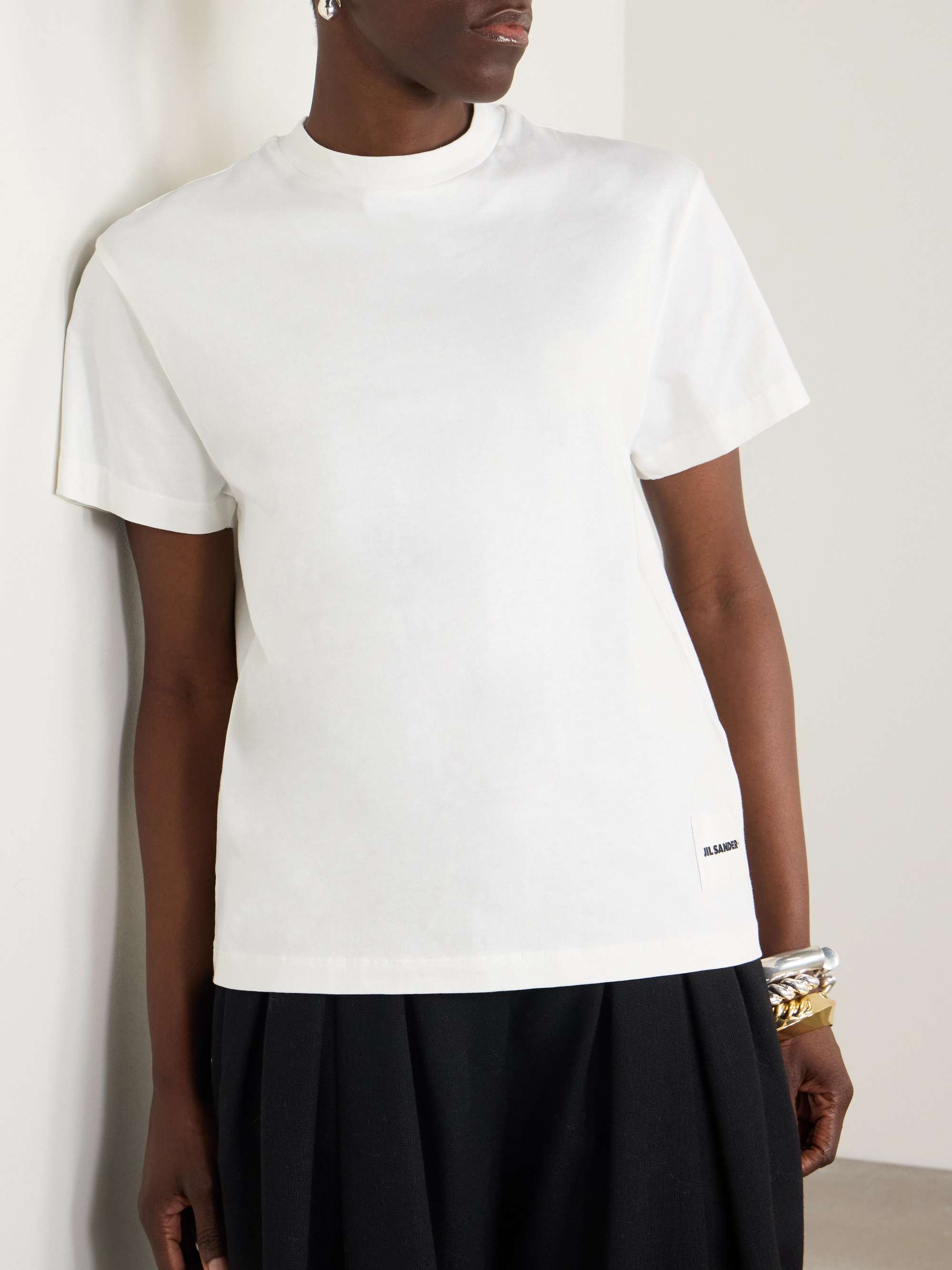 Set of three cotton-jersey T-shirt view