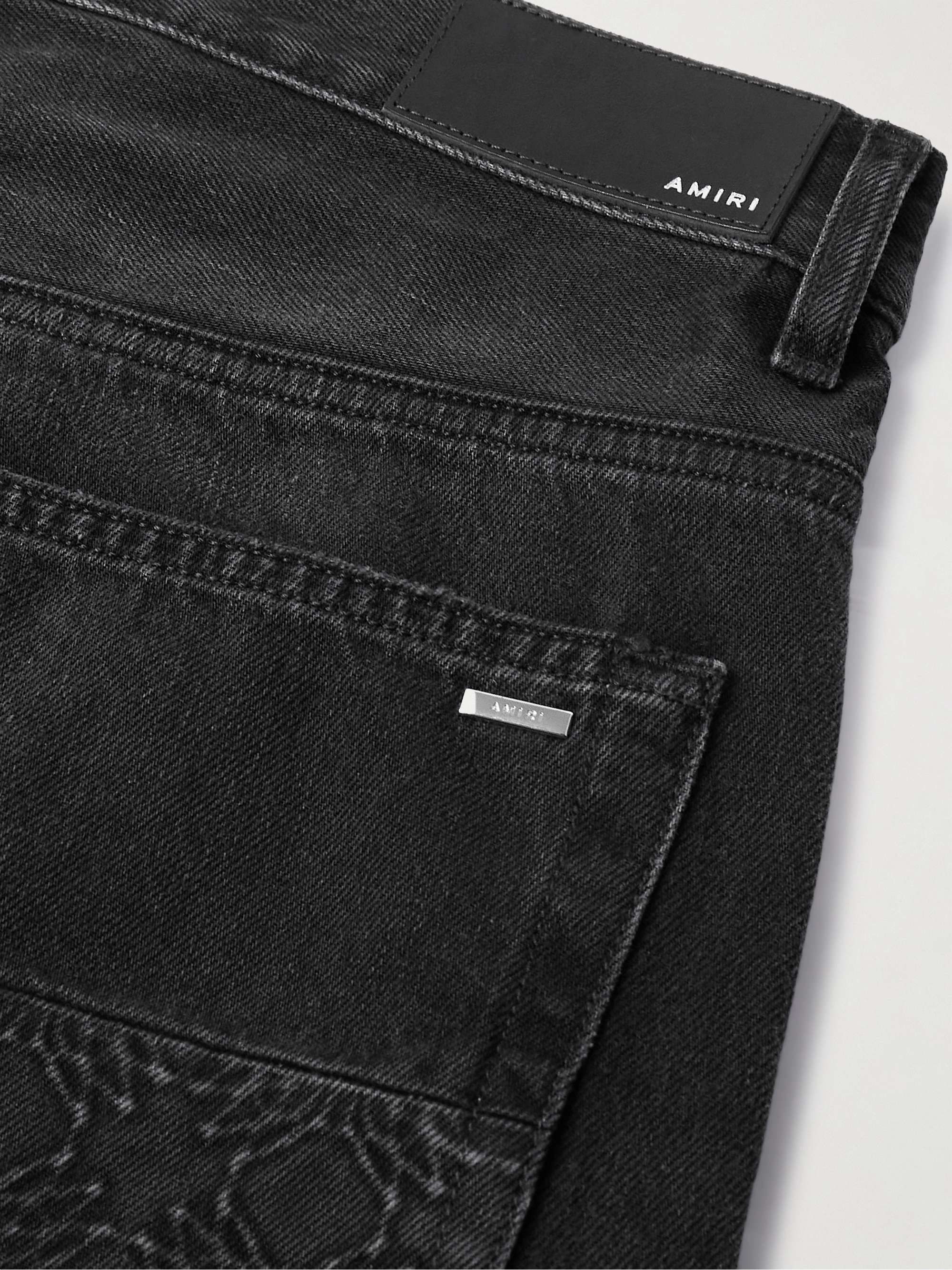 Straight-Leg Panelled Debossed Jeans view