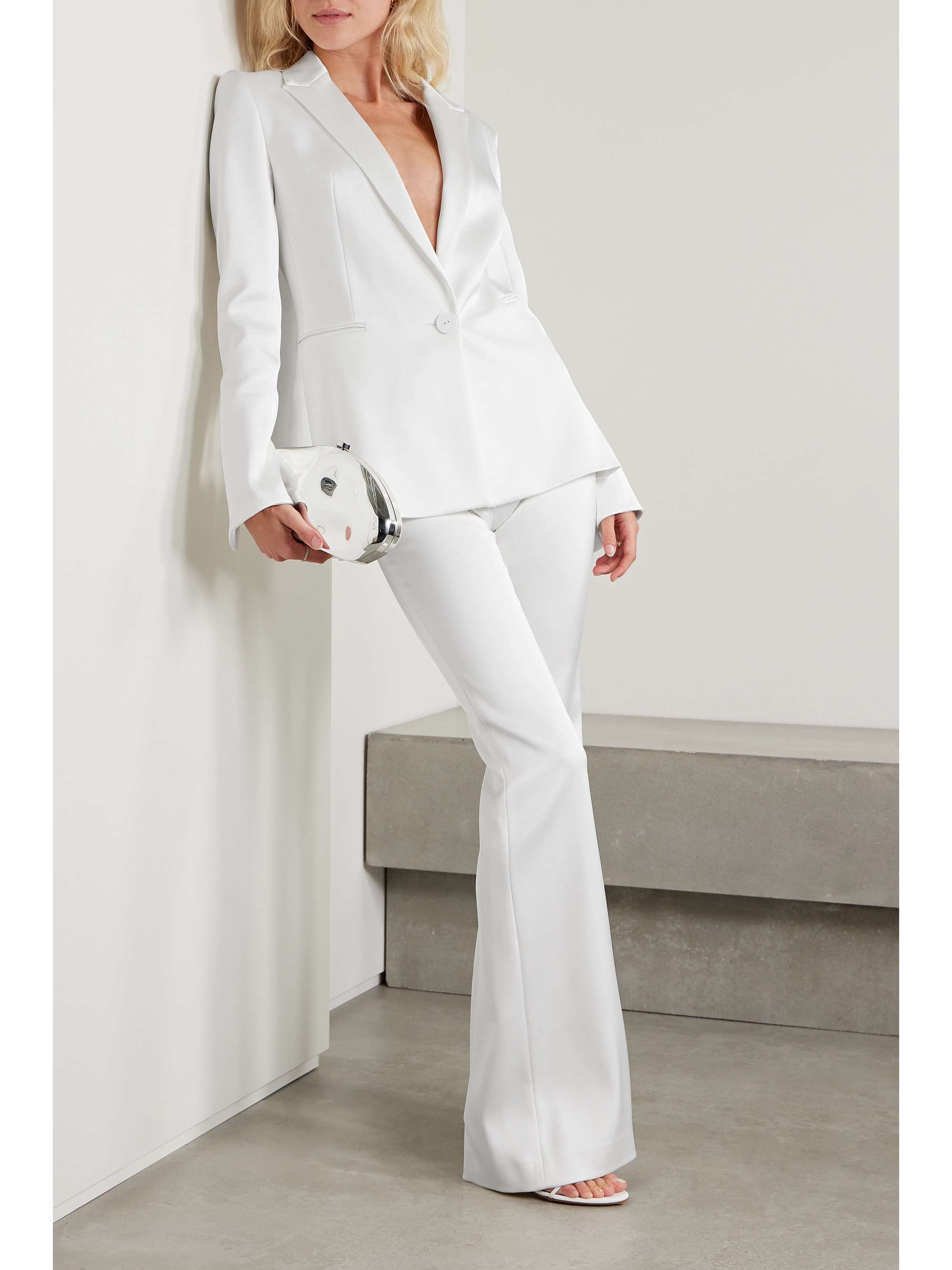 Sculpted satin blazer view
