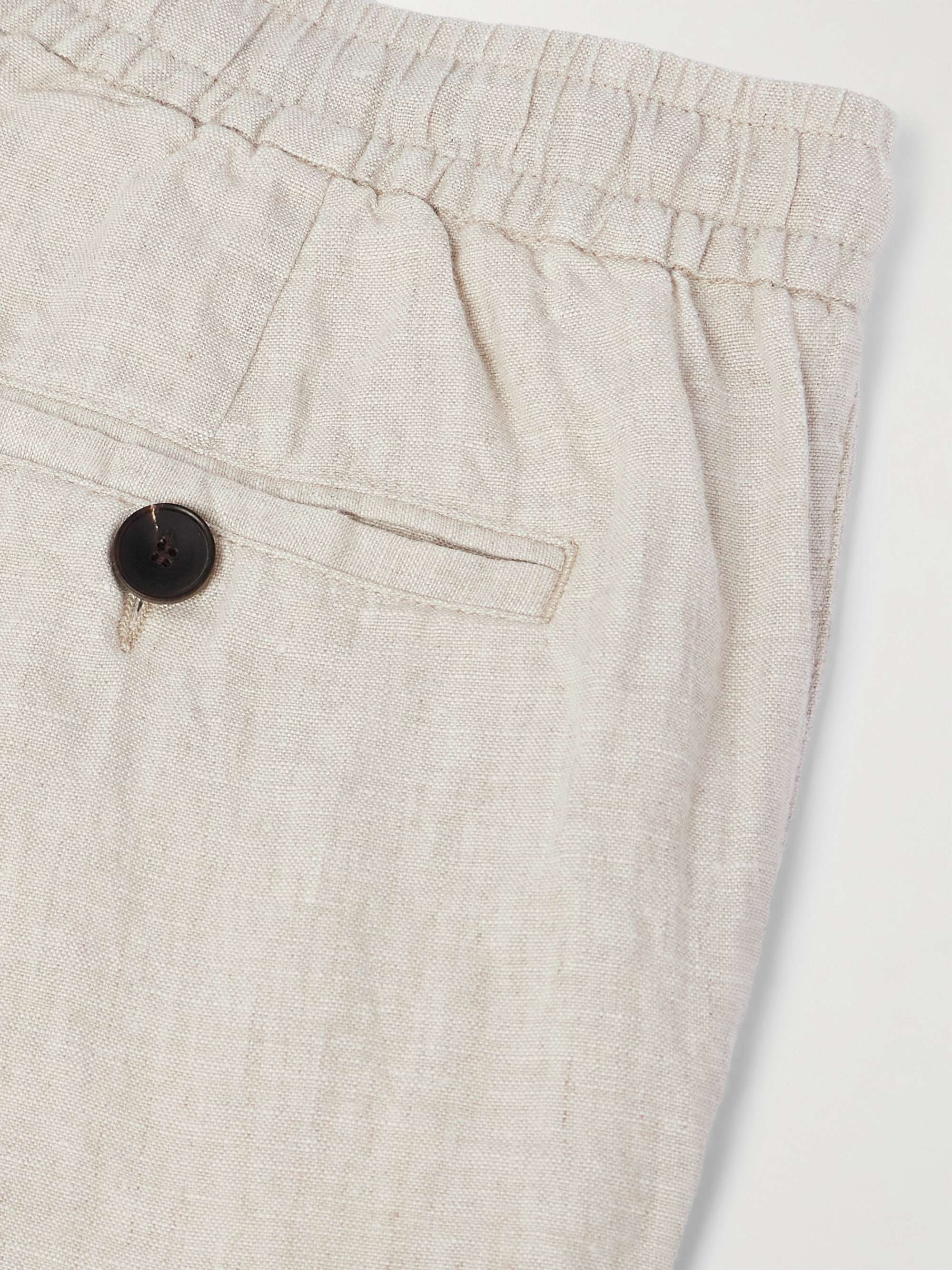 Tapered Linen Drawstring Cargo Trousers view