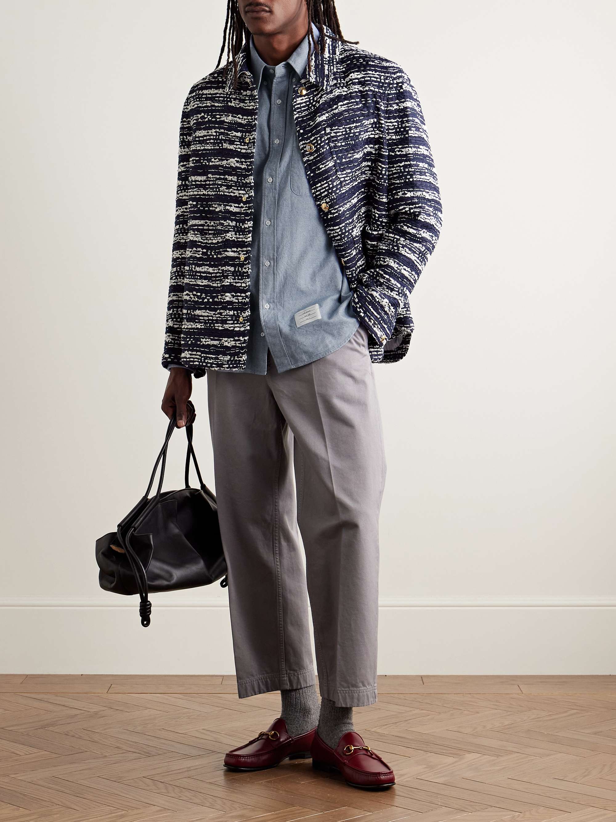Button-Down Collar Striped Cotton-Flannel Shirt view
