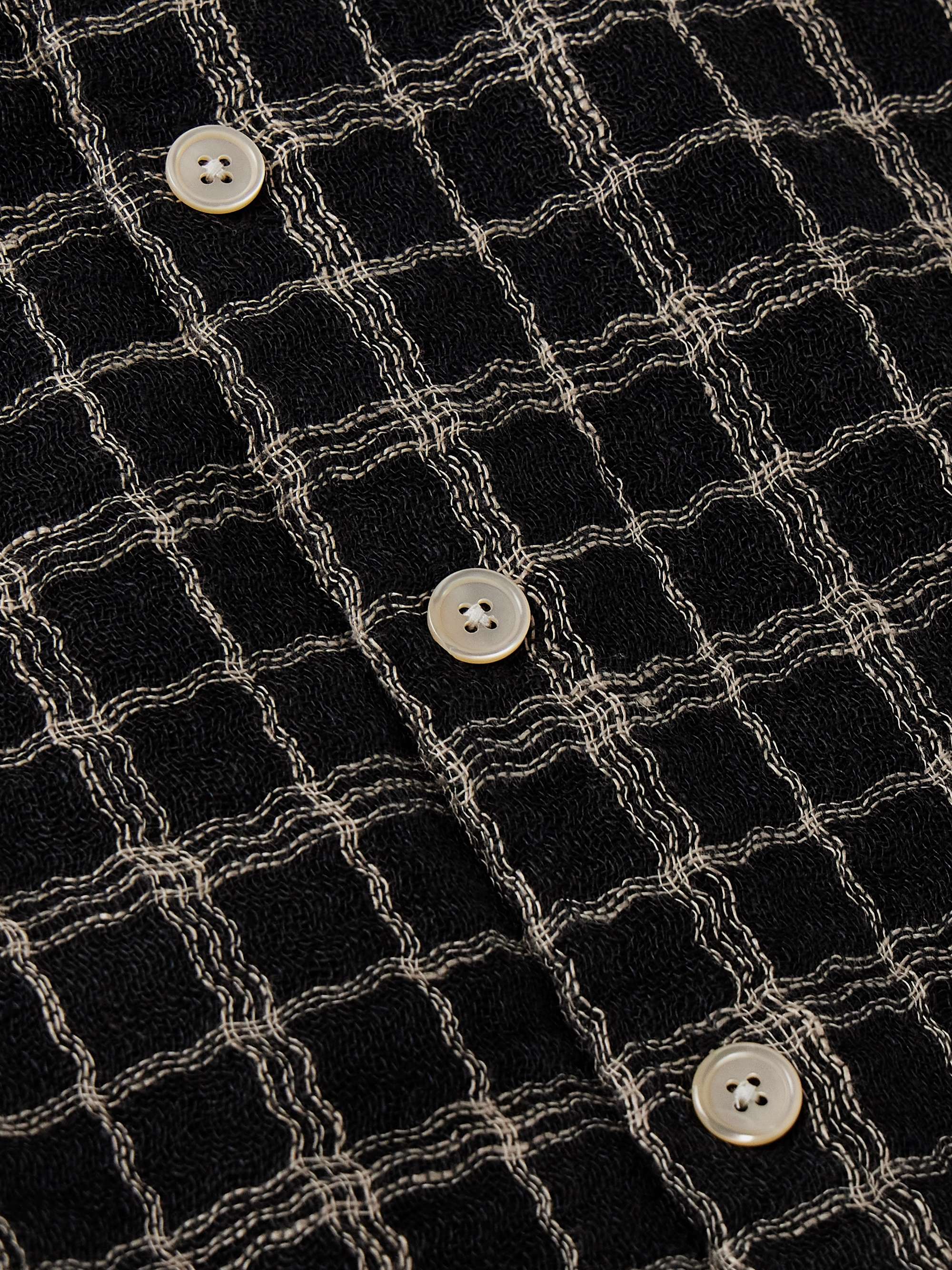 Above Checked Cotton and Linen-Blend Overshirt view
