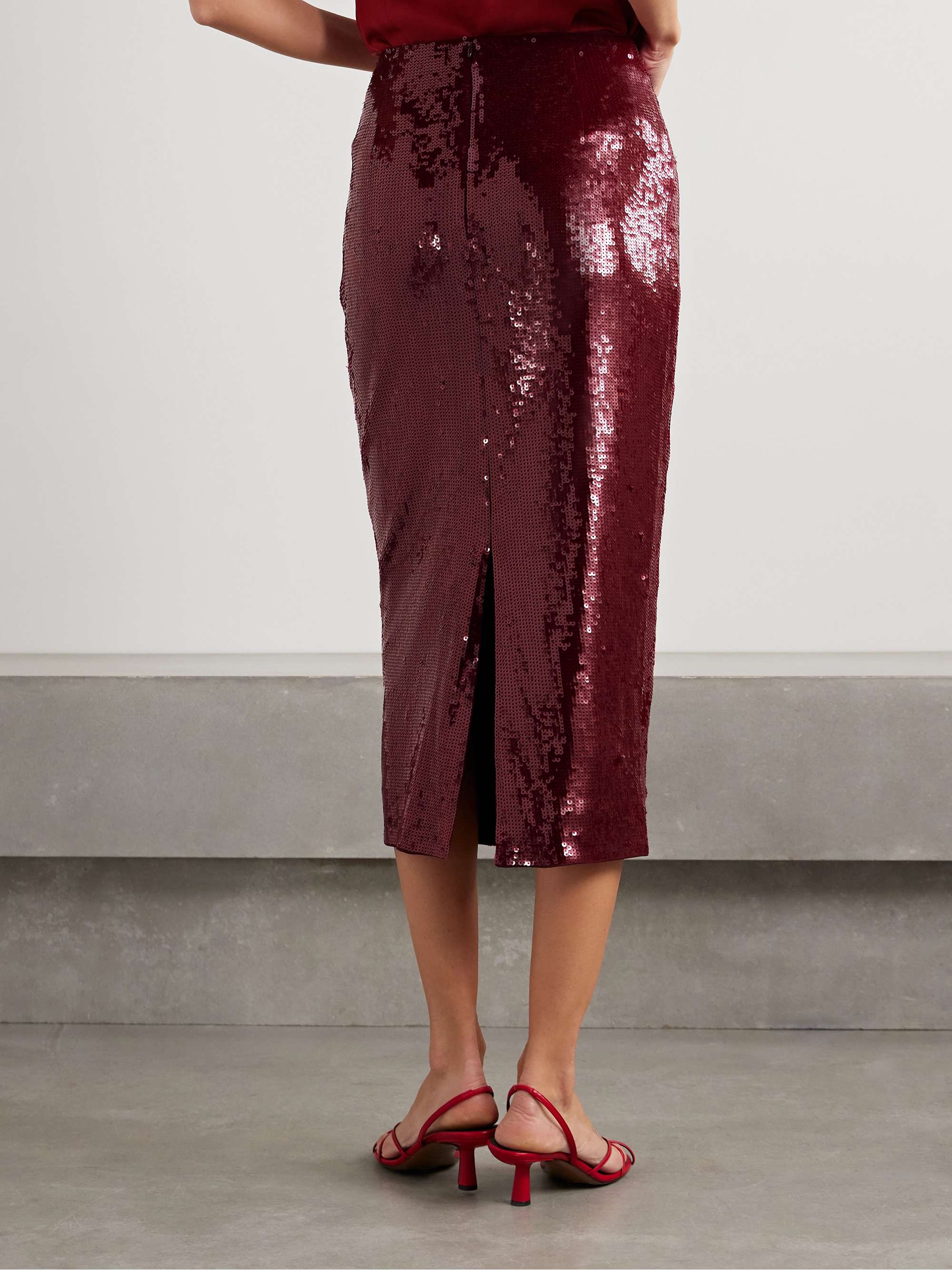 Koa sequined stretch-tulle midi skirt view