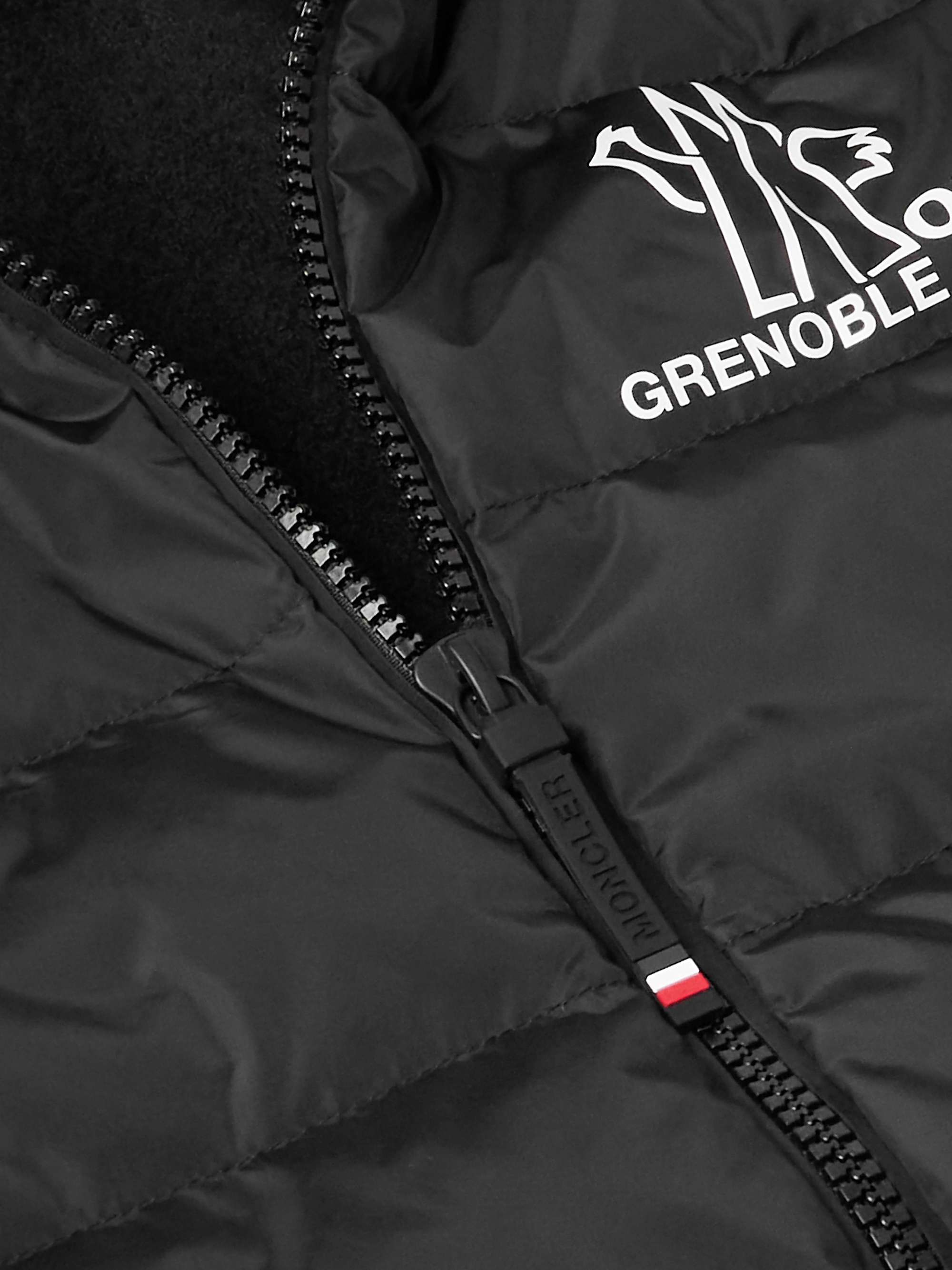 Logo-Print Quilted Shell and Stretch-Jersey Hooded Down Jacket view
