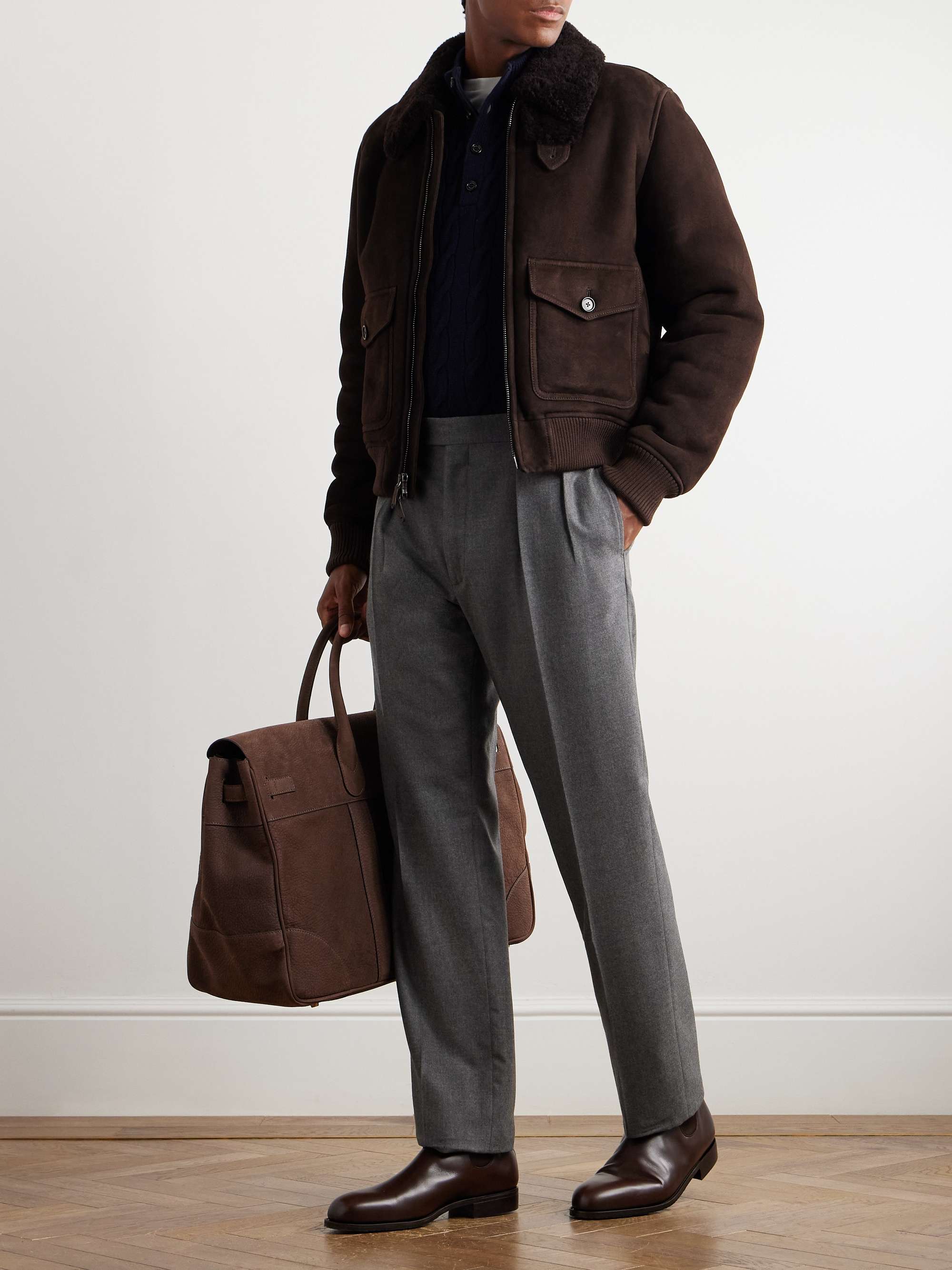 Welles Shearling Bomber Jacket view