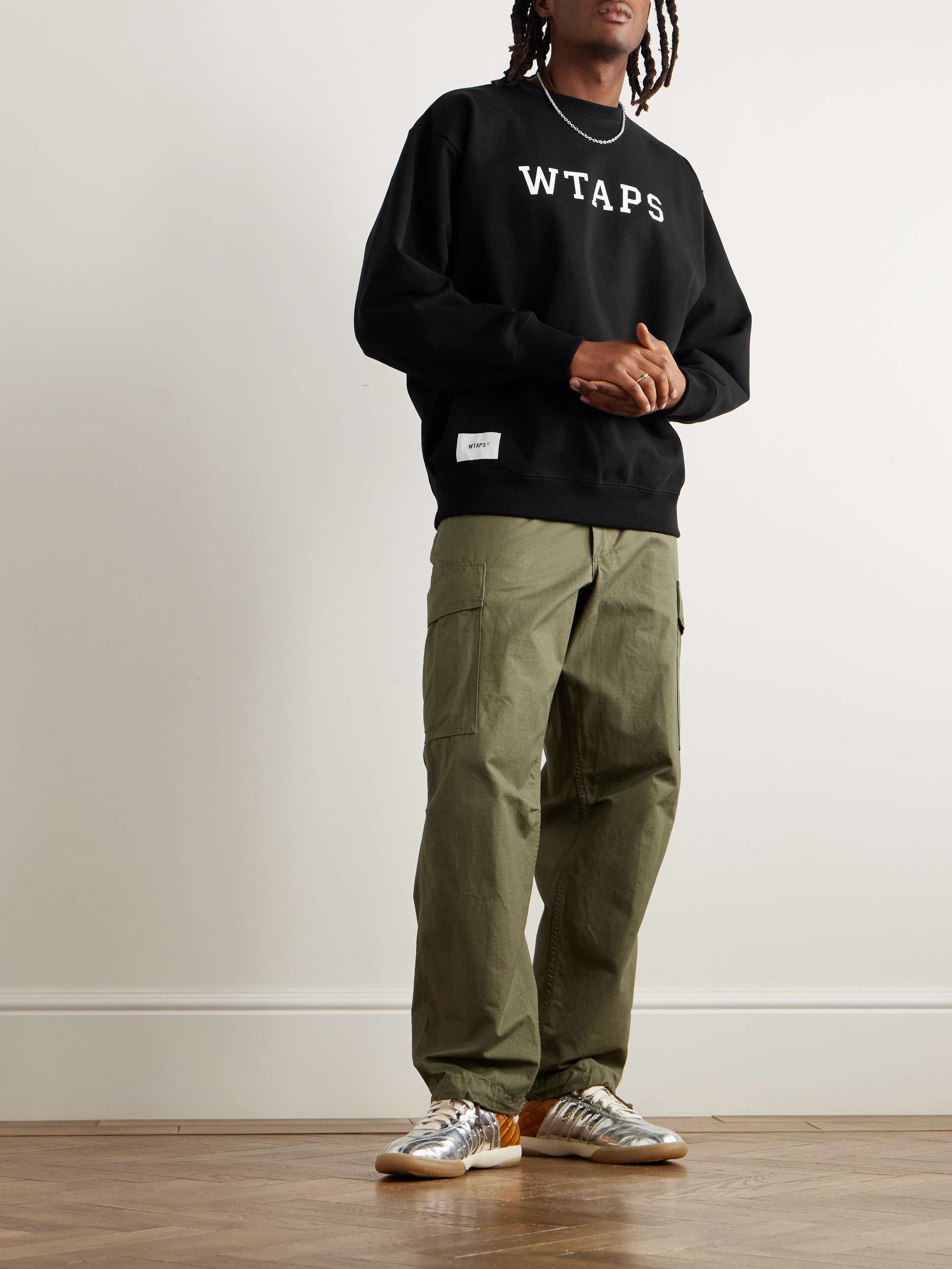 Academy Logo-Print Appliquéd Cotton-Jersey Sweatshirt view