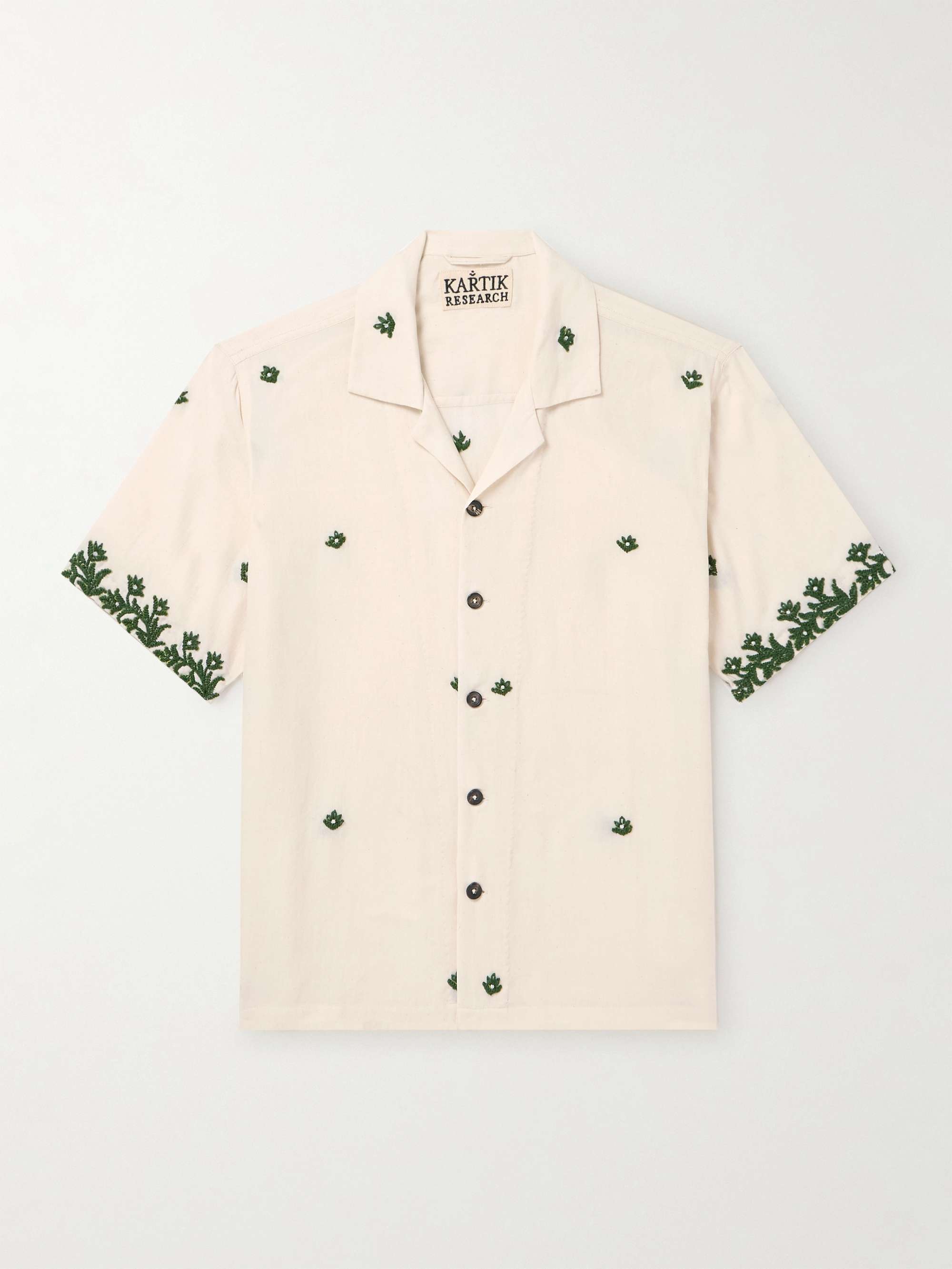 Embellished Embroidered Cotton-Gauze Shirt view