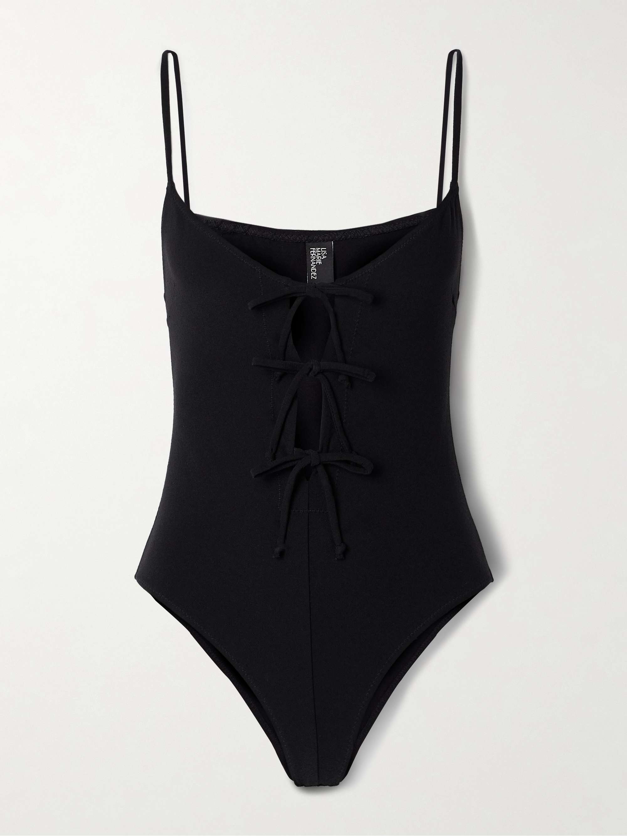 Tie-detailed crepe swimsuit view