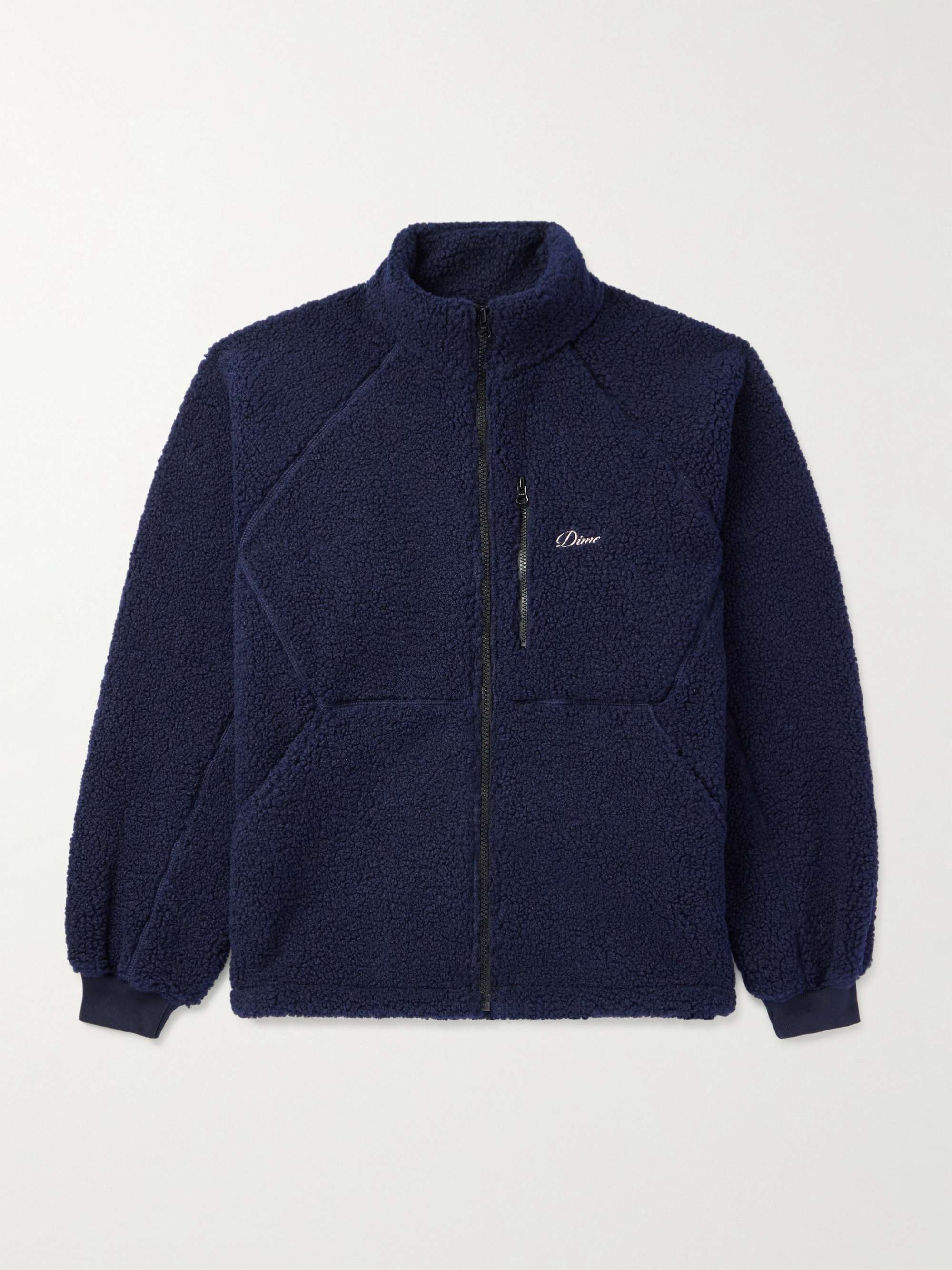 Logo-Embroidered Panelled Fleece Jacket view