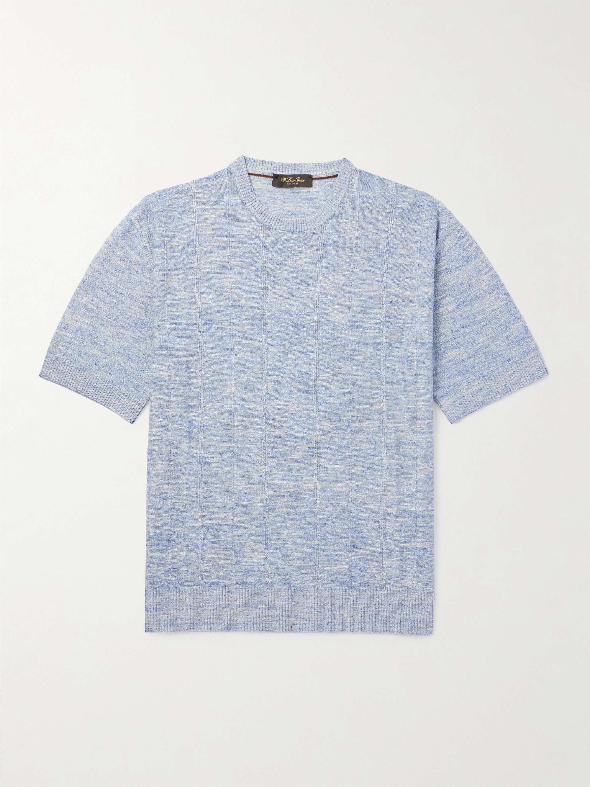 Tori Ribbed Linen and Silk-Blend T-Shirt view
