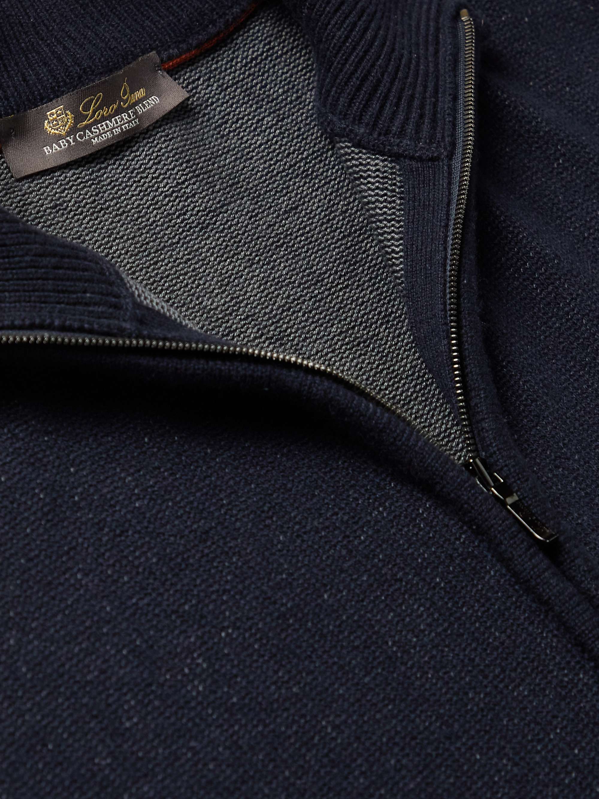 Mélange Baby Cashmere and Silk-Blend Zip-Up Cardigan view
