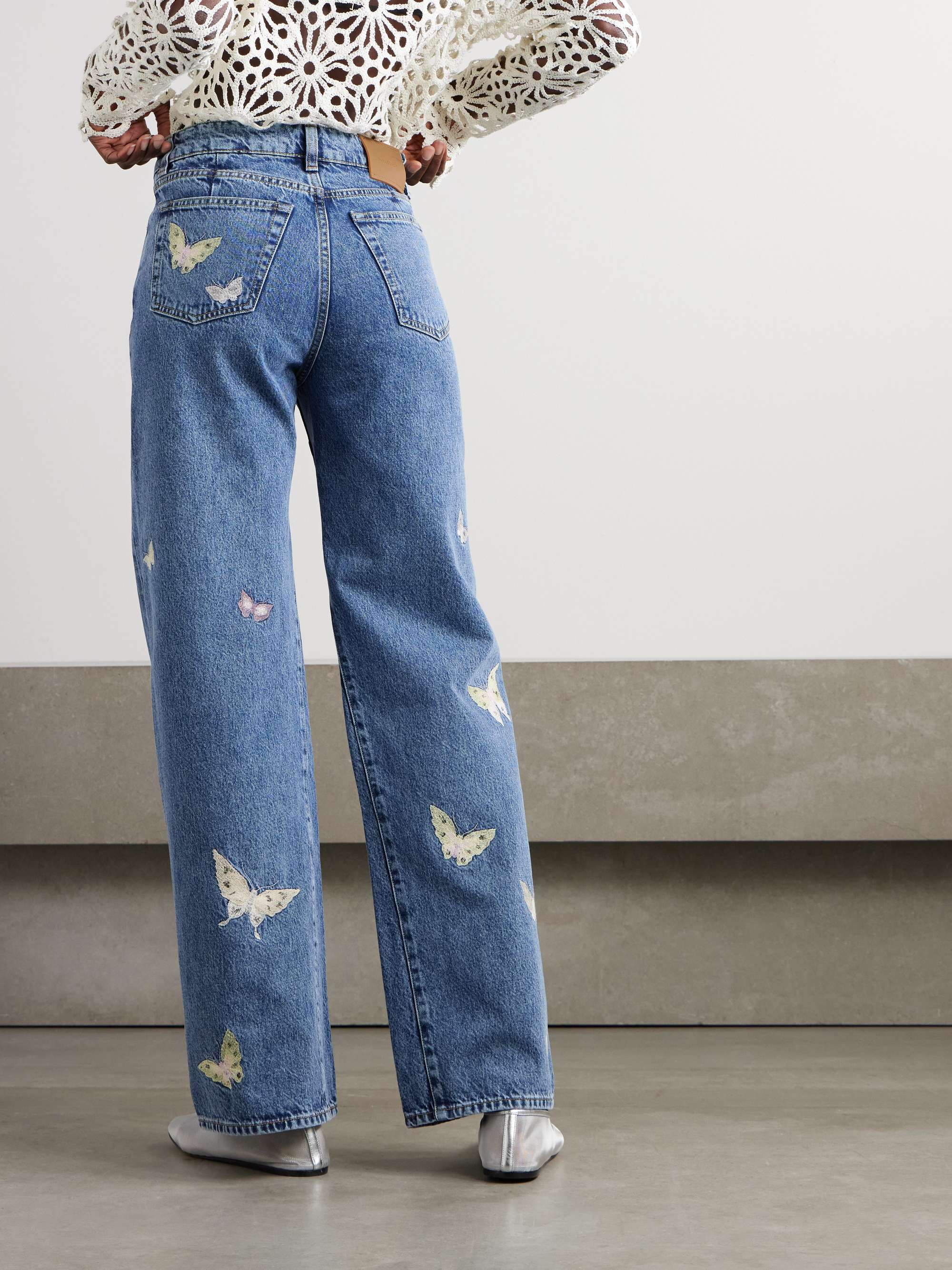 Treble Cut embroidered low-rise boyfriend jeans view