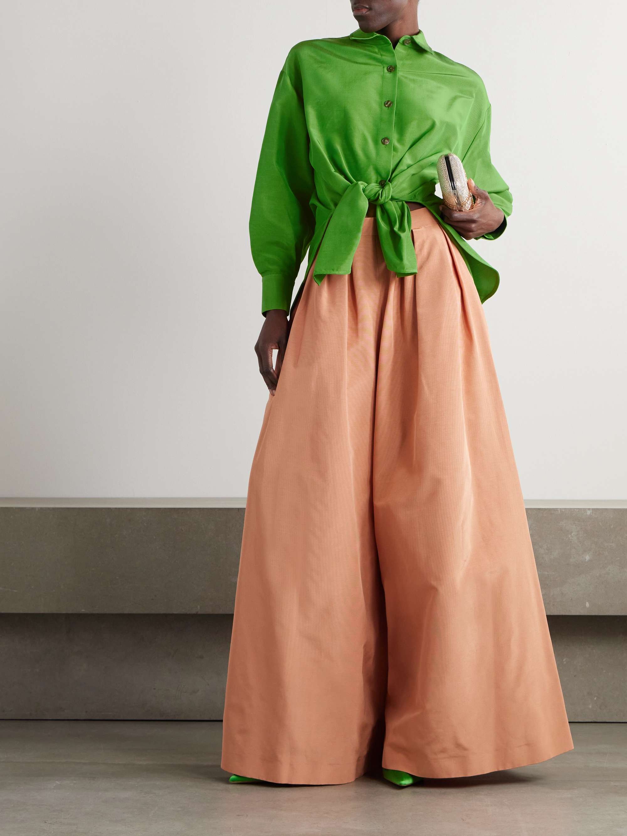 Cotton-blend faille shirt view