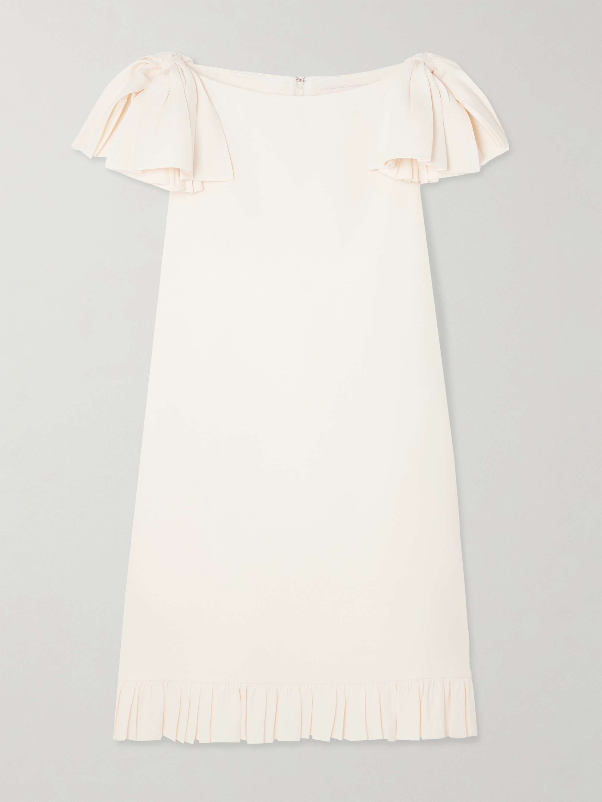 Ruffled wool and silk-blend crepe mini dress view