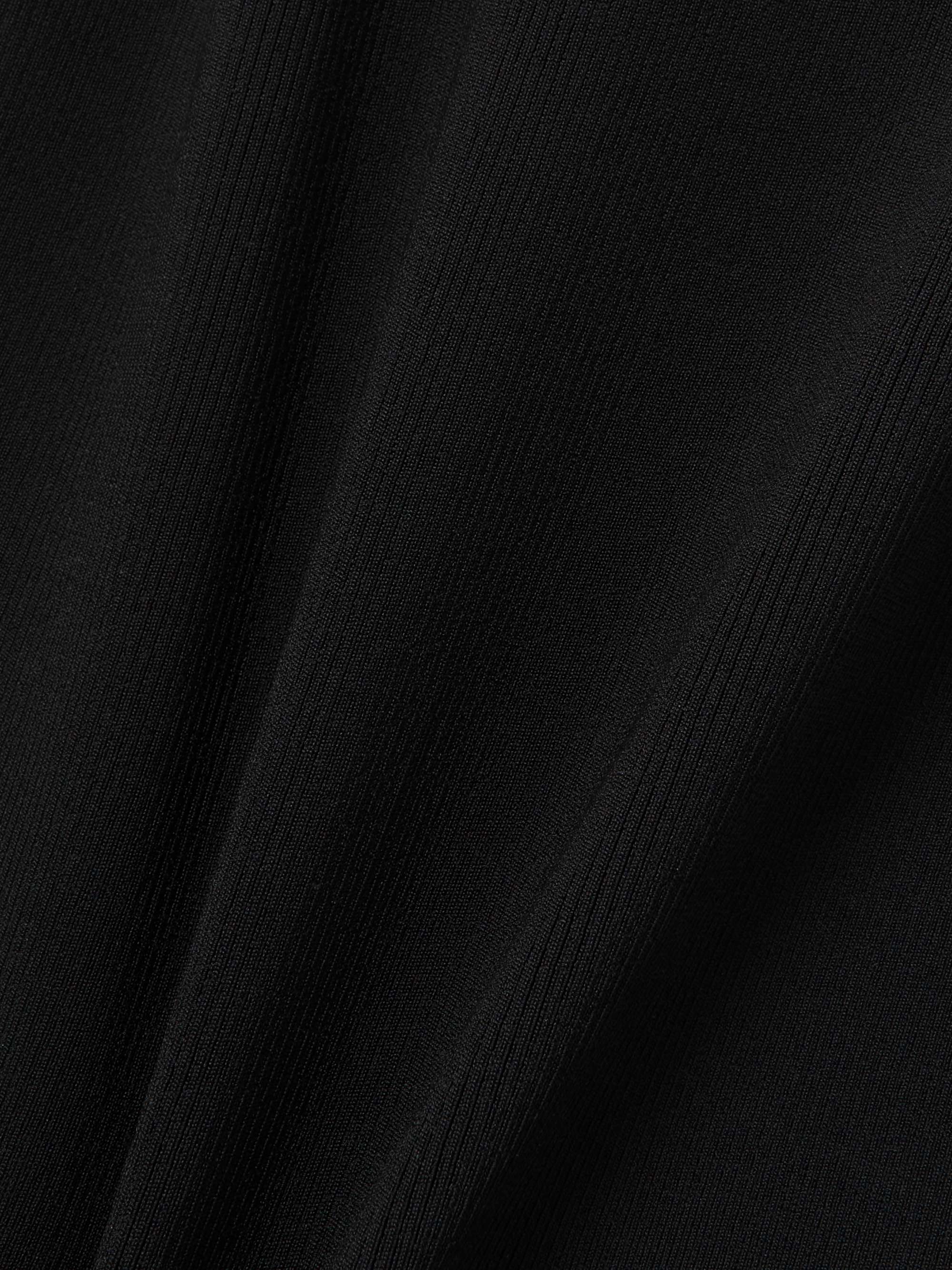 Chain-embellished ribbed-knit dress view