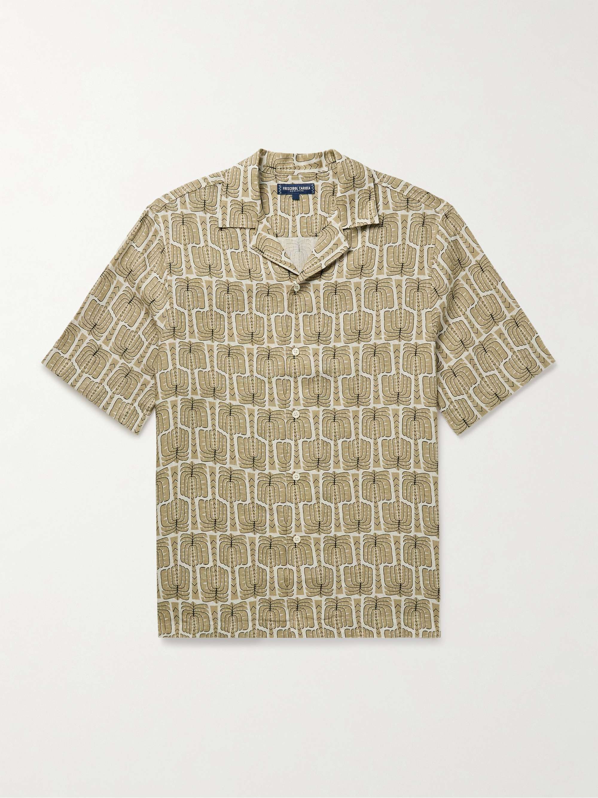 Roberto Palmeira Camp-Collar Printed Linen Shirt view