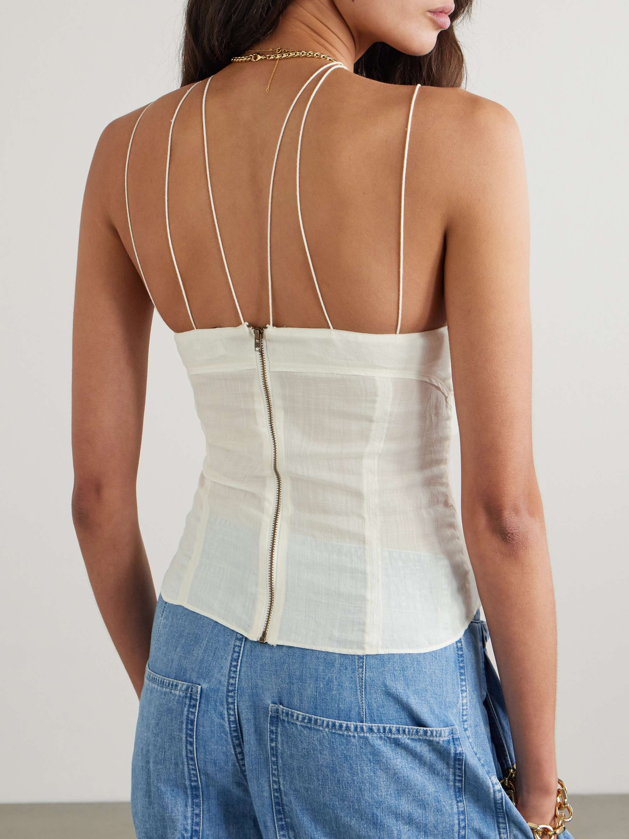 Leana ruffled broderie anglaise ramie camisole view