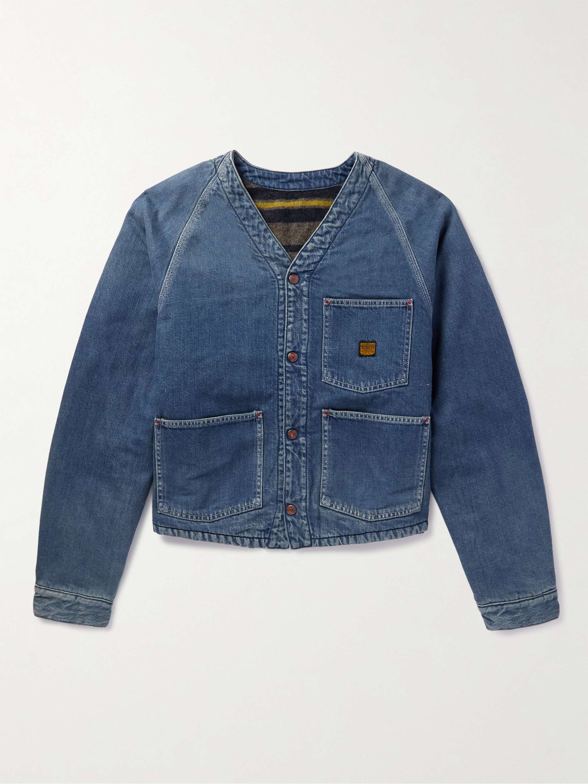 Coneybowy Reversible Denim and Striped Knitted Jacket view