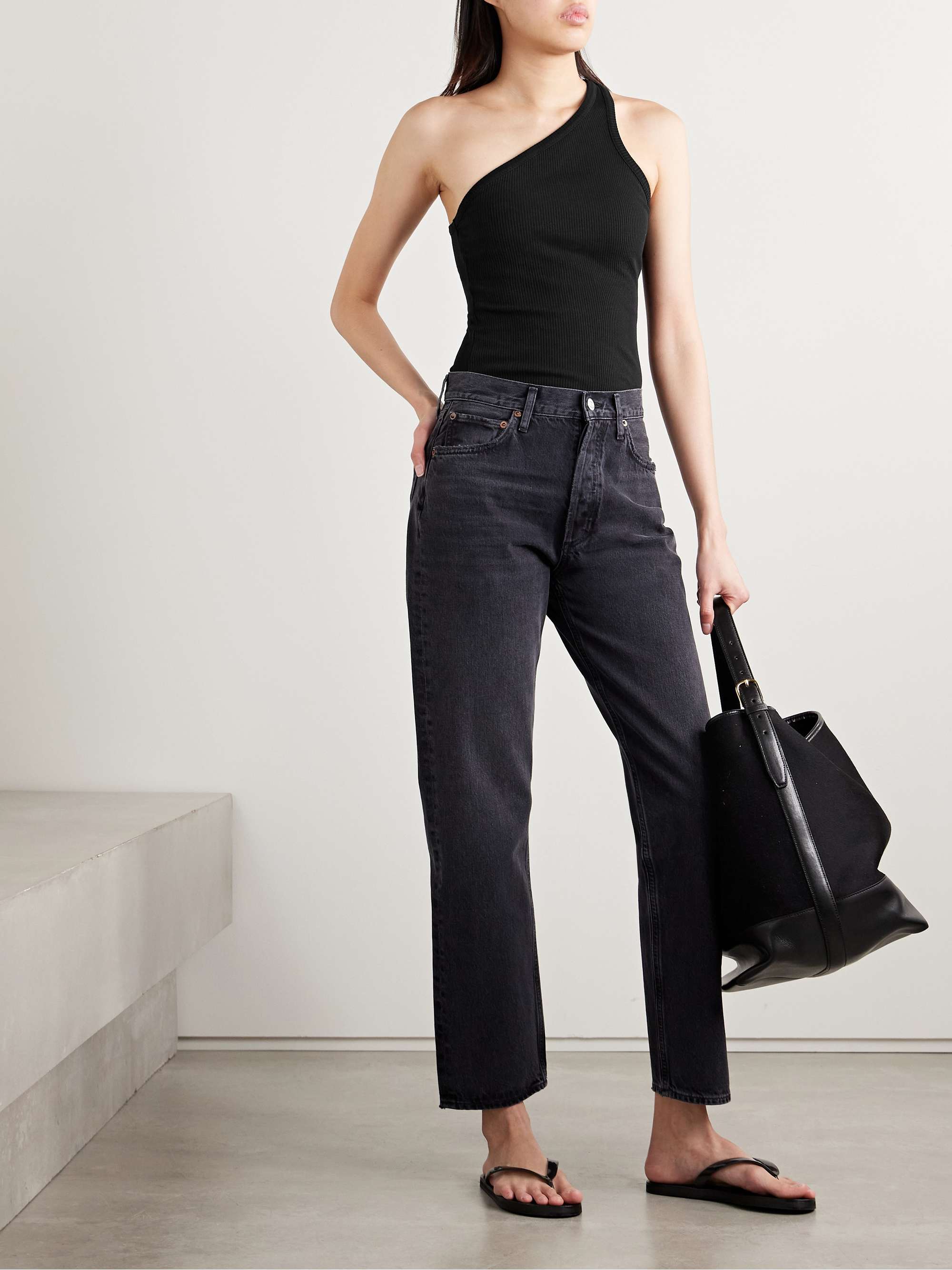 Verica one-shoulder ribbed-knit tank view