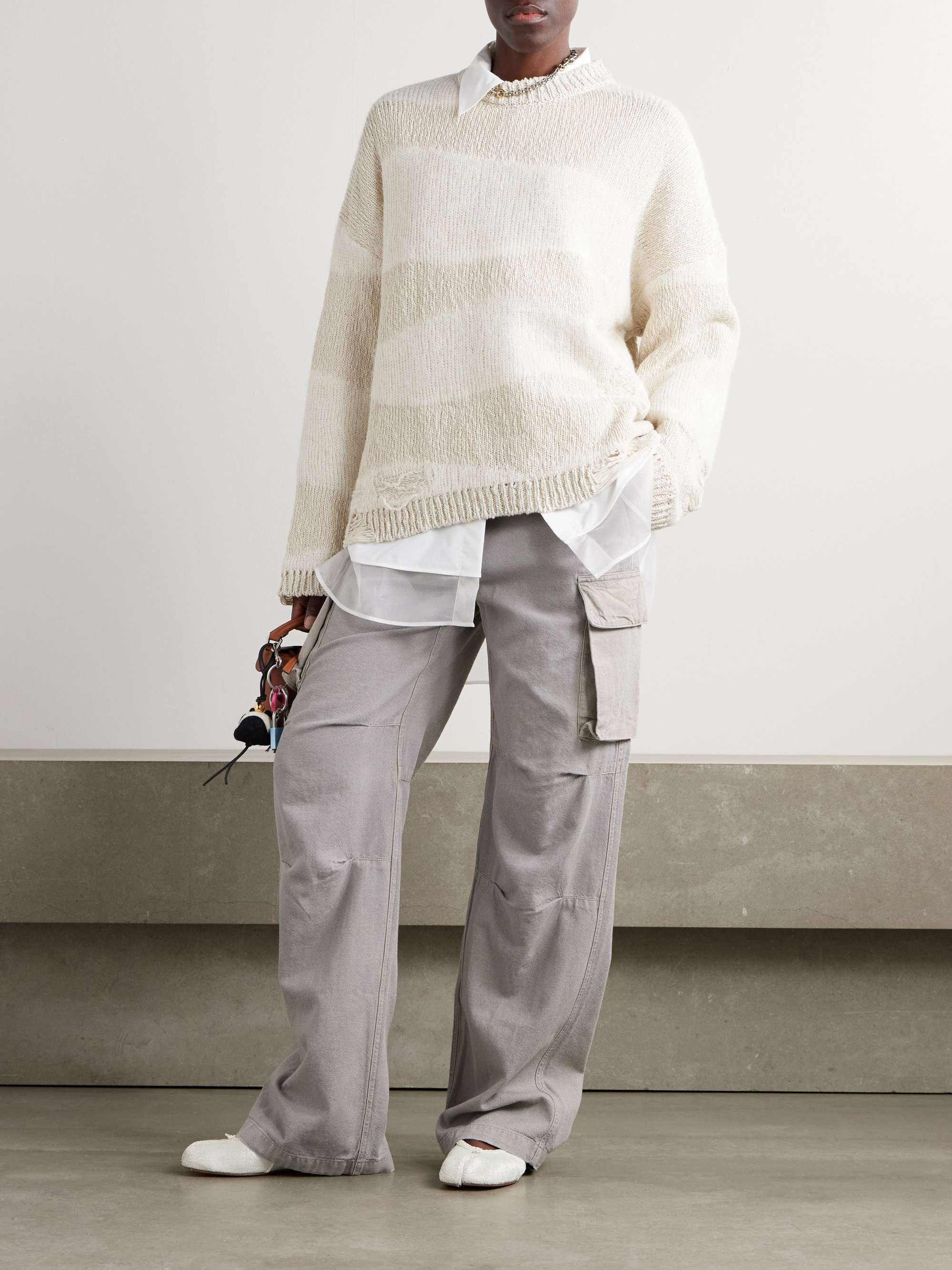 Peak cotton and hemp-blend canvas straight-leg cargo pants view