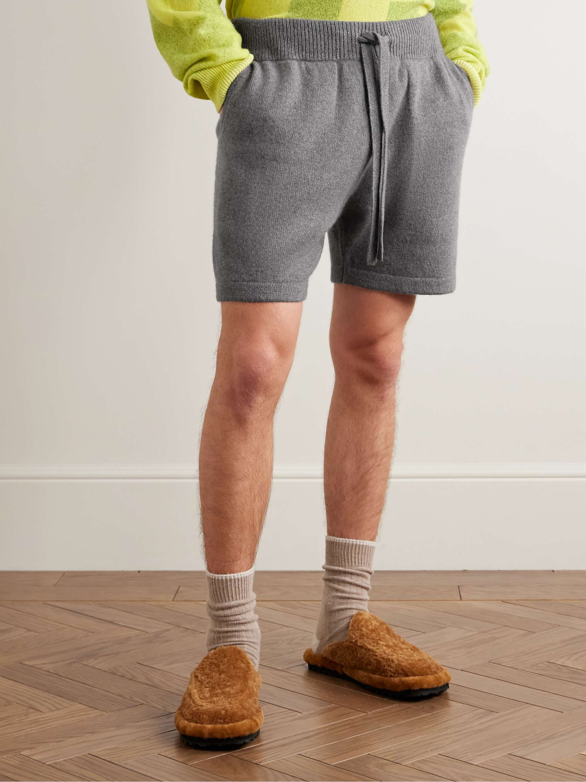 Straight-Leg Cashmere Drawstring Shorts view