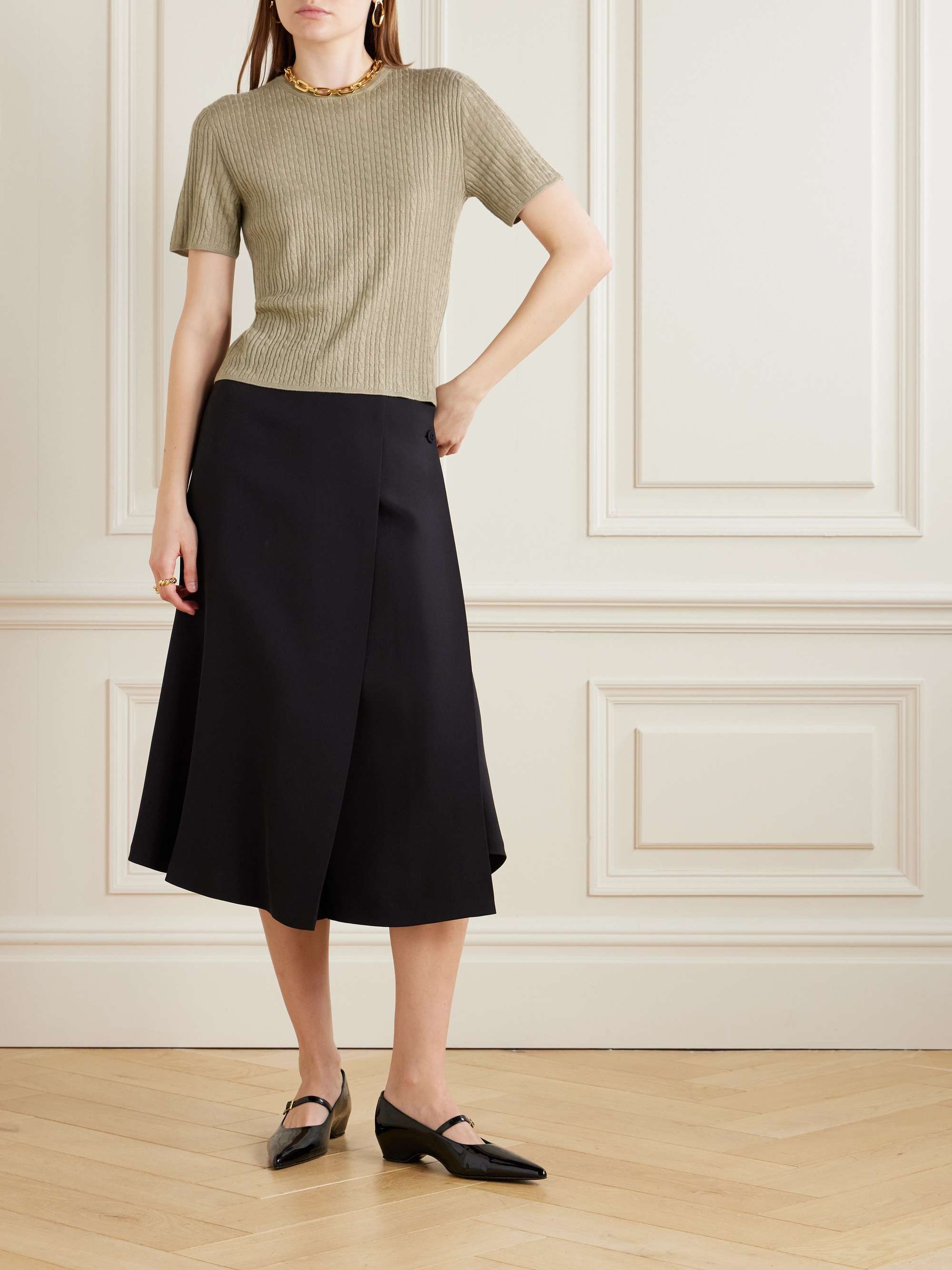 Rimella cable-knit cashmere and silk-blend T-shirt view