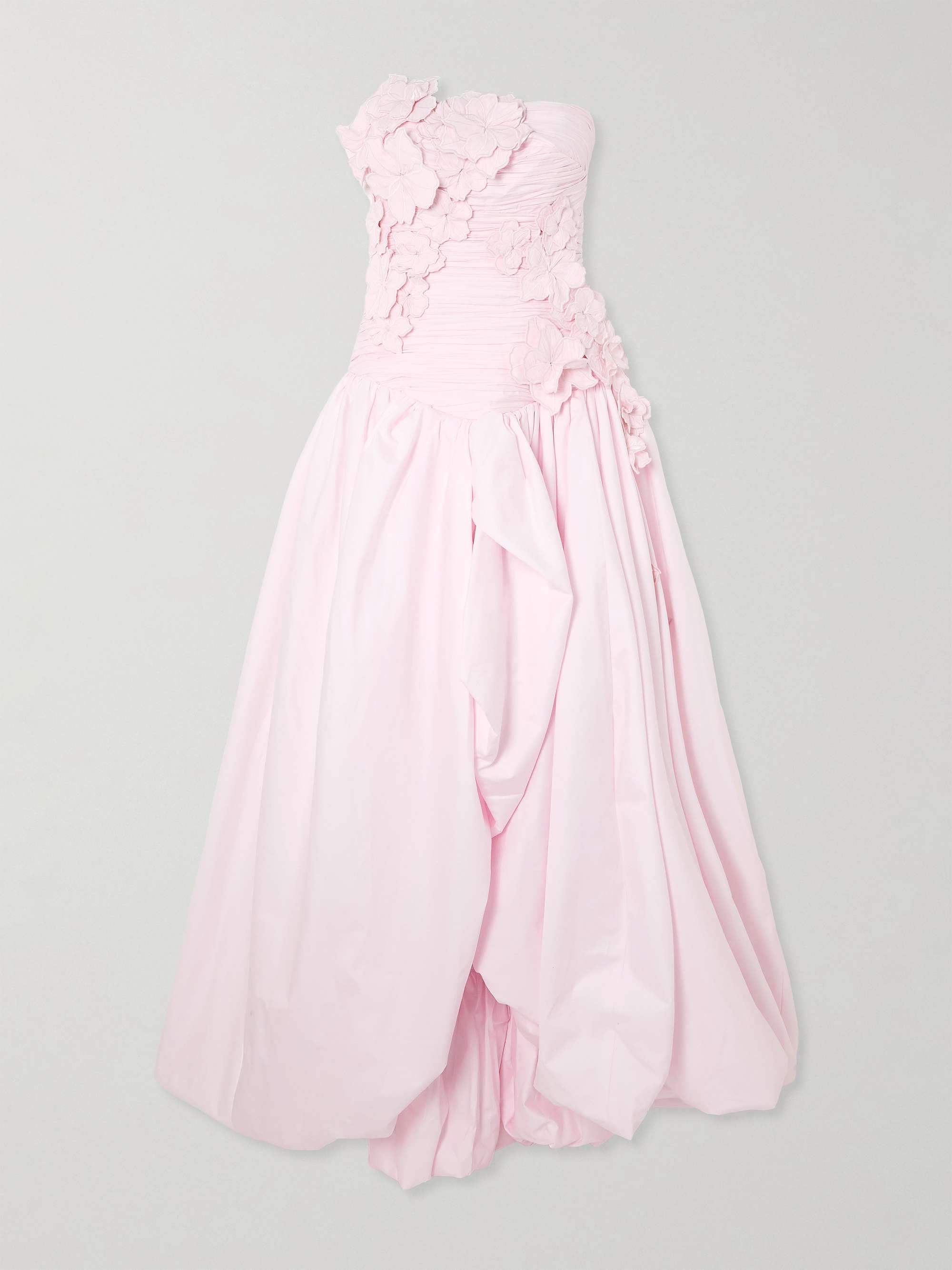 Splendour strapless appliquéd gathered cotton-poplin gown view