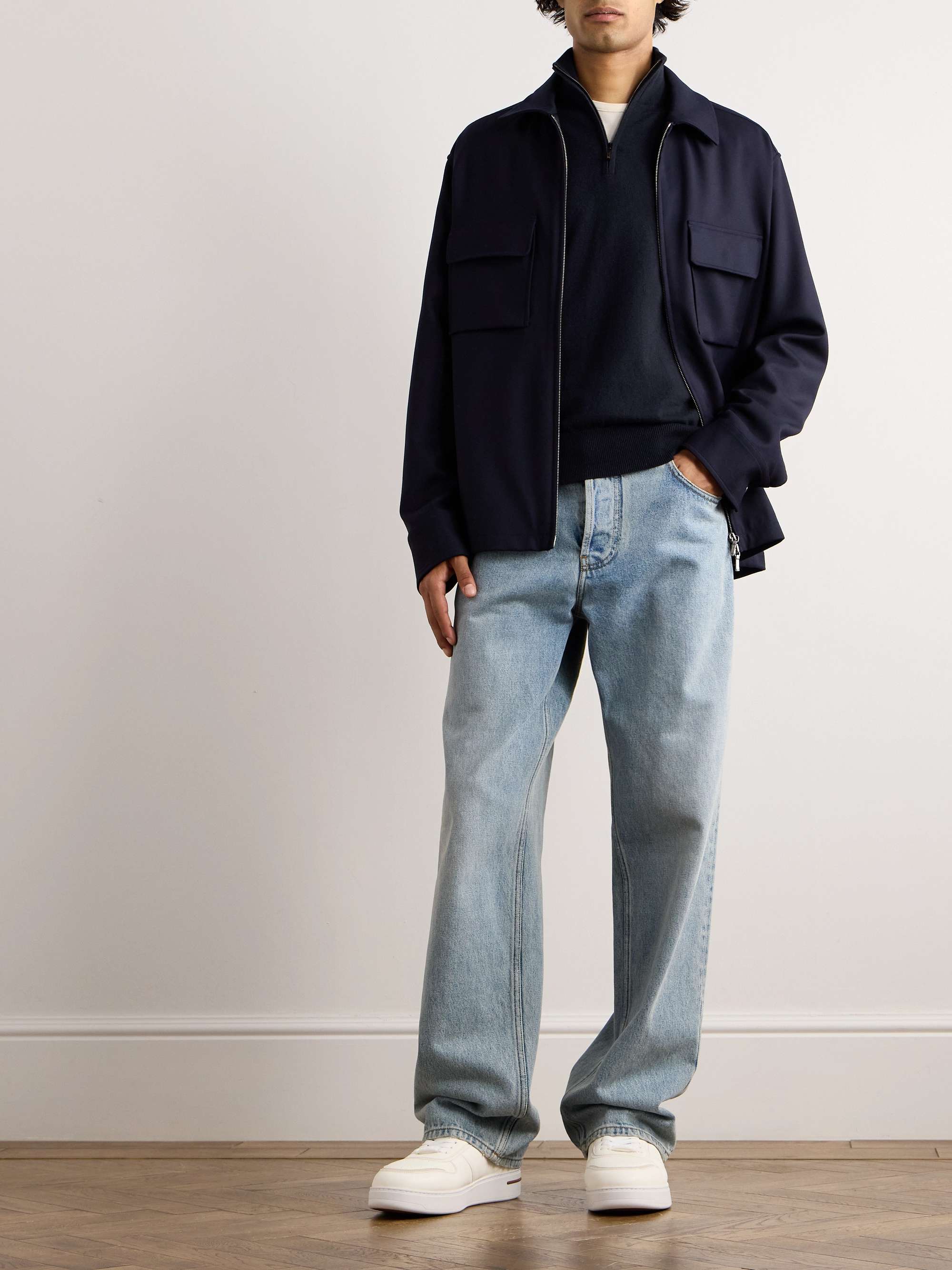 Slim-Fit Baby Cashmere Half-Zip Sweater view