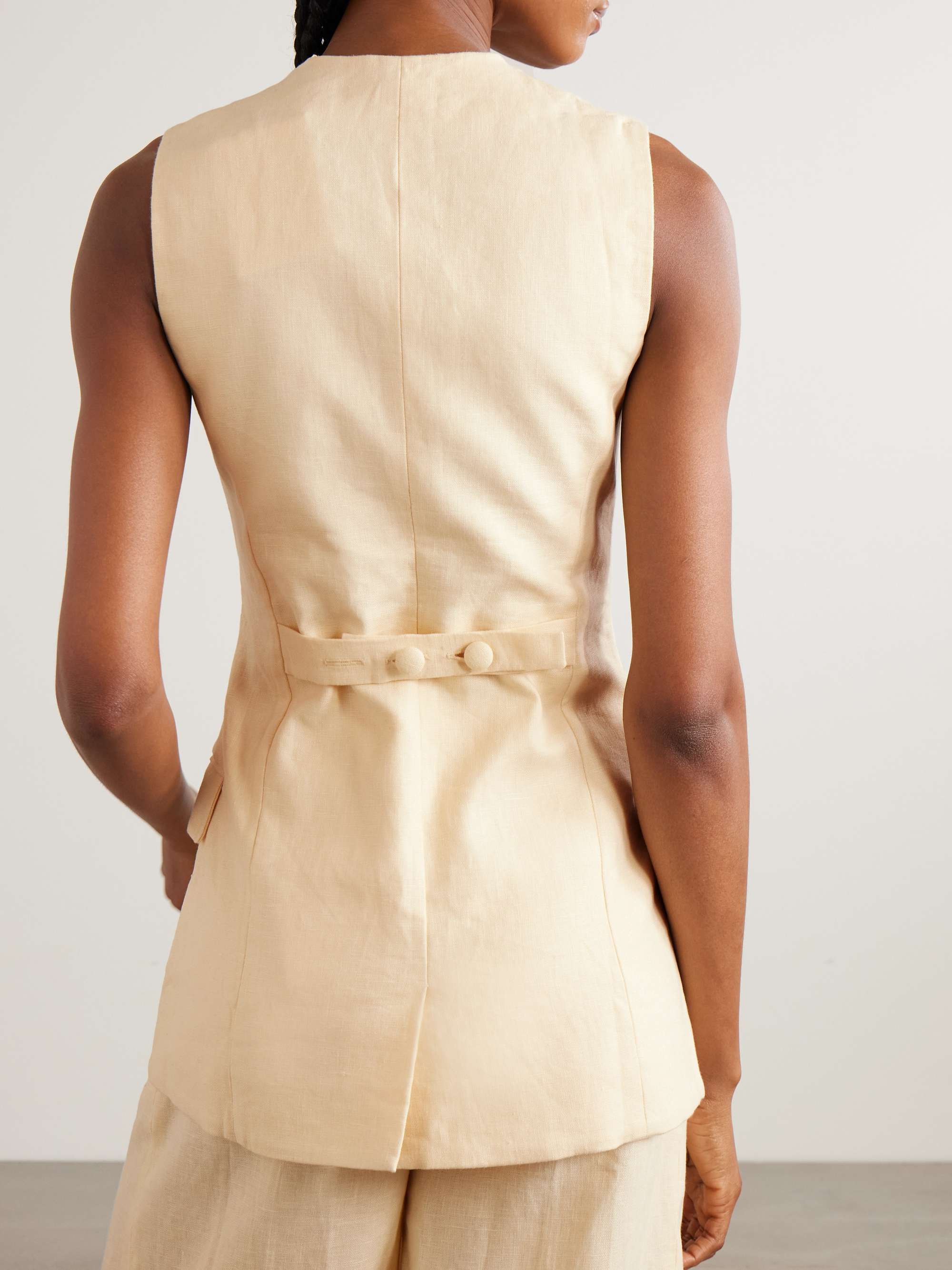 Jane linen vest view
