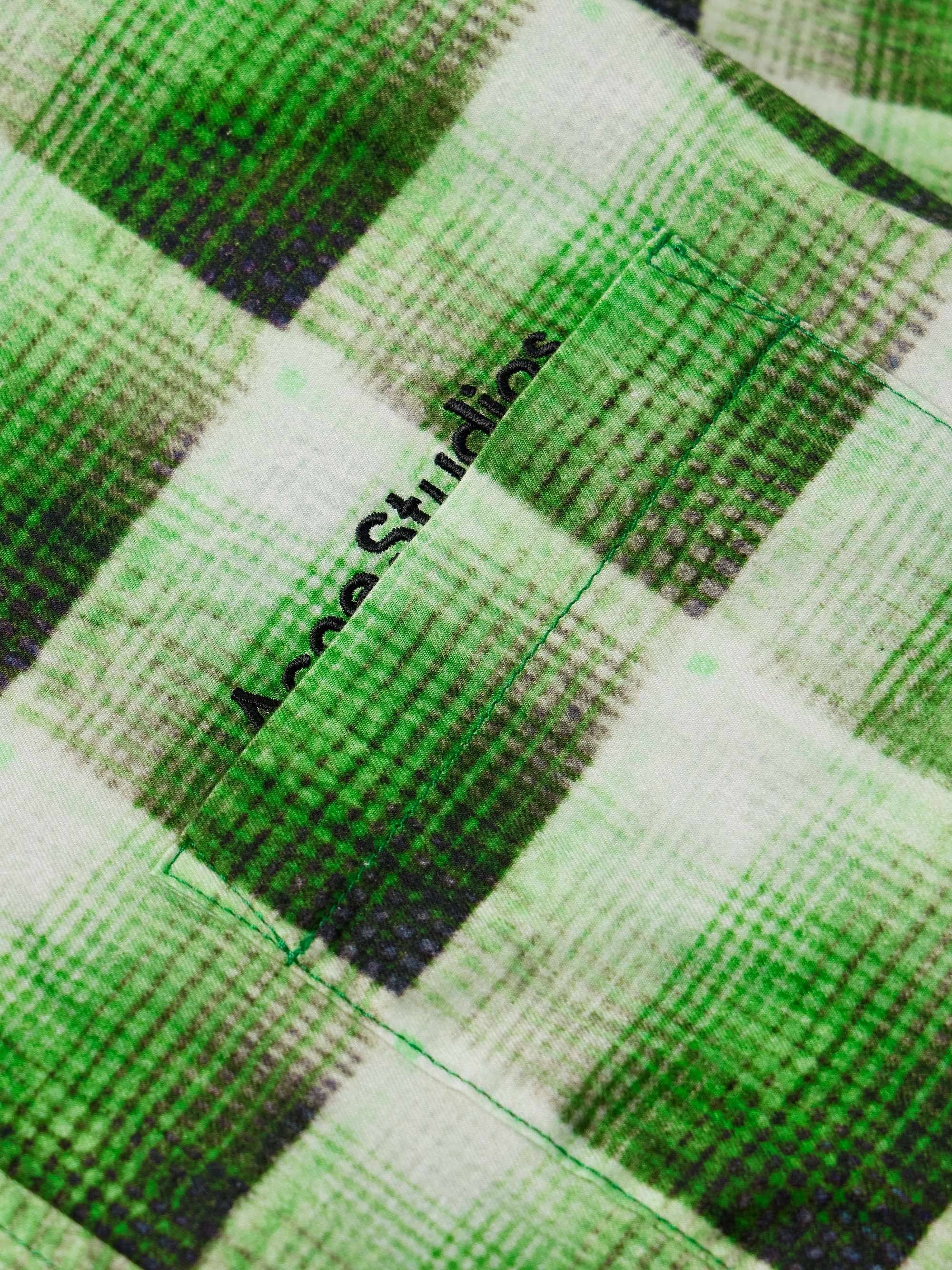 Setar Logo-Embroidered Checked Cotton-Flannel Shirt view