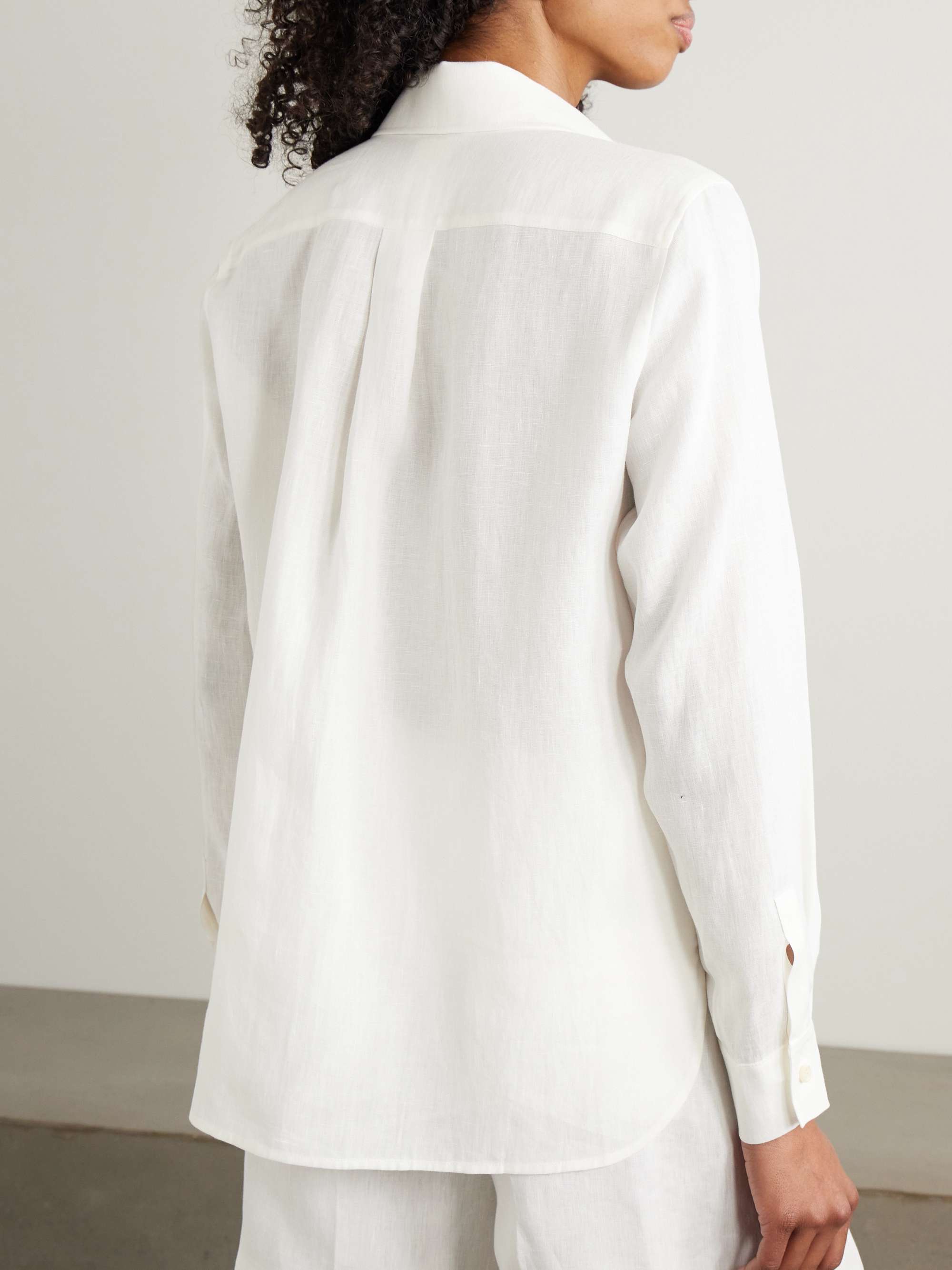 Abisso logo-embroidered linen shirt view