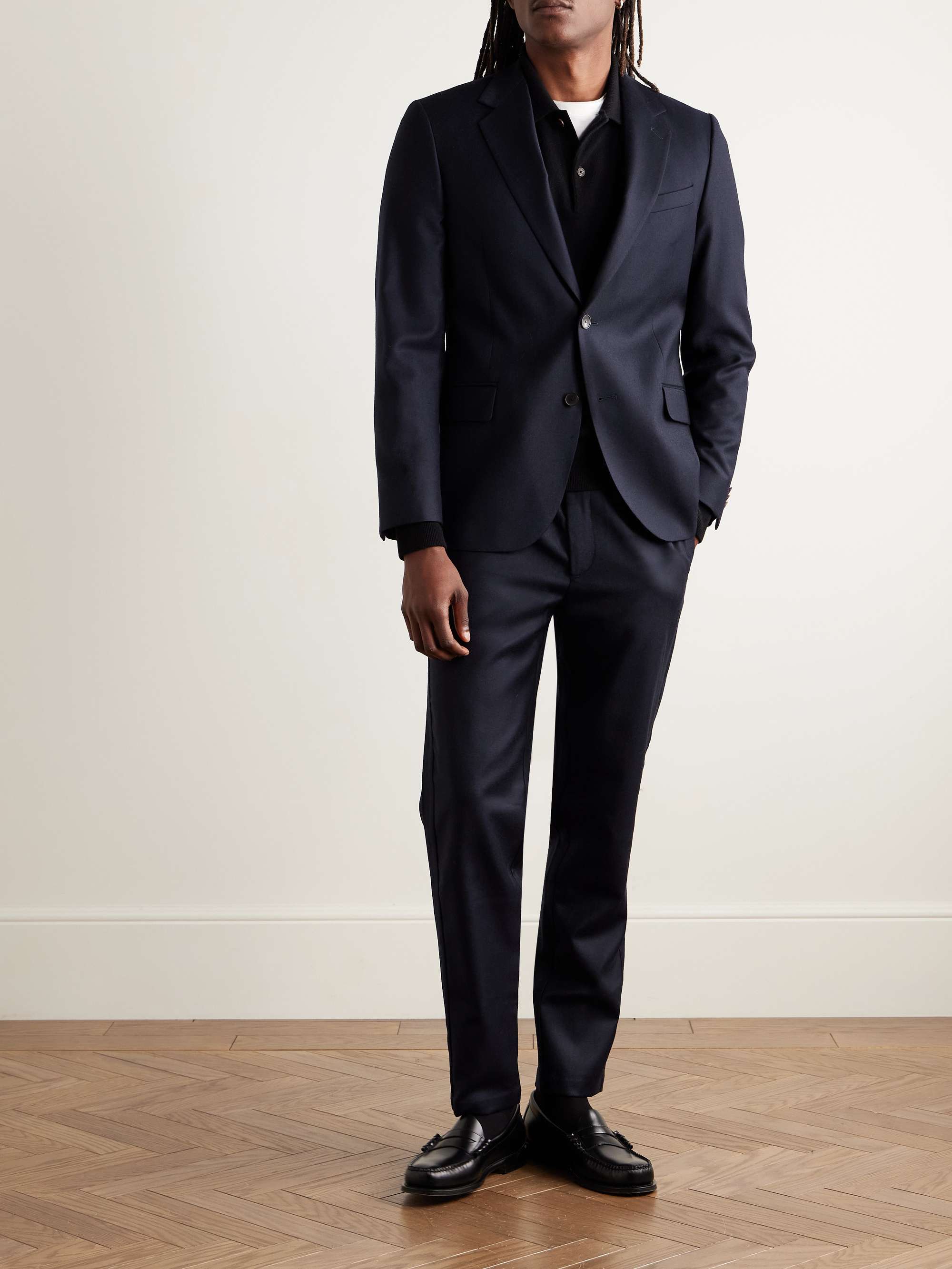 James Slim-Fit Wool-Flannel Drawstring Suit Trousers view