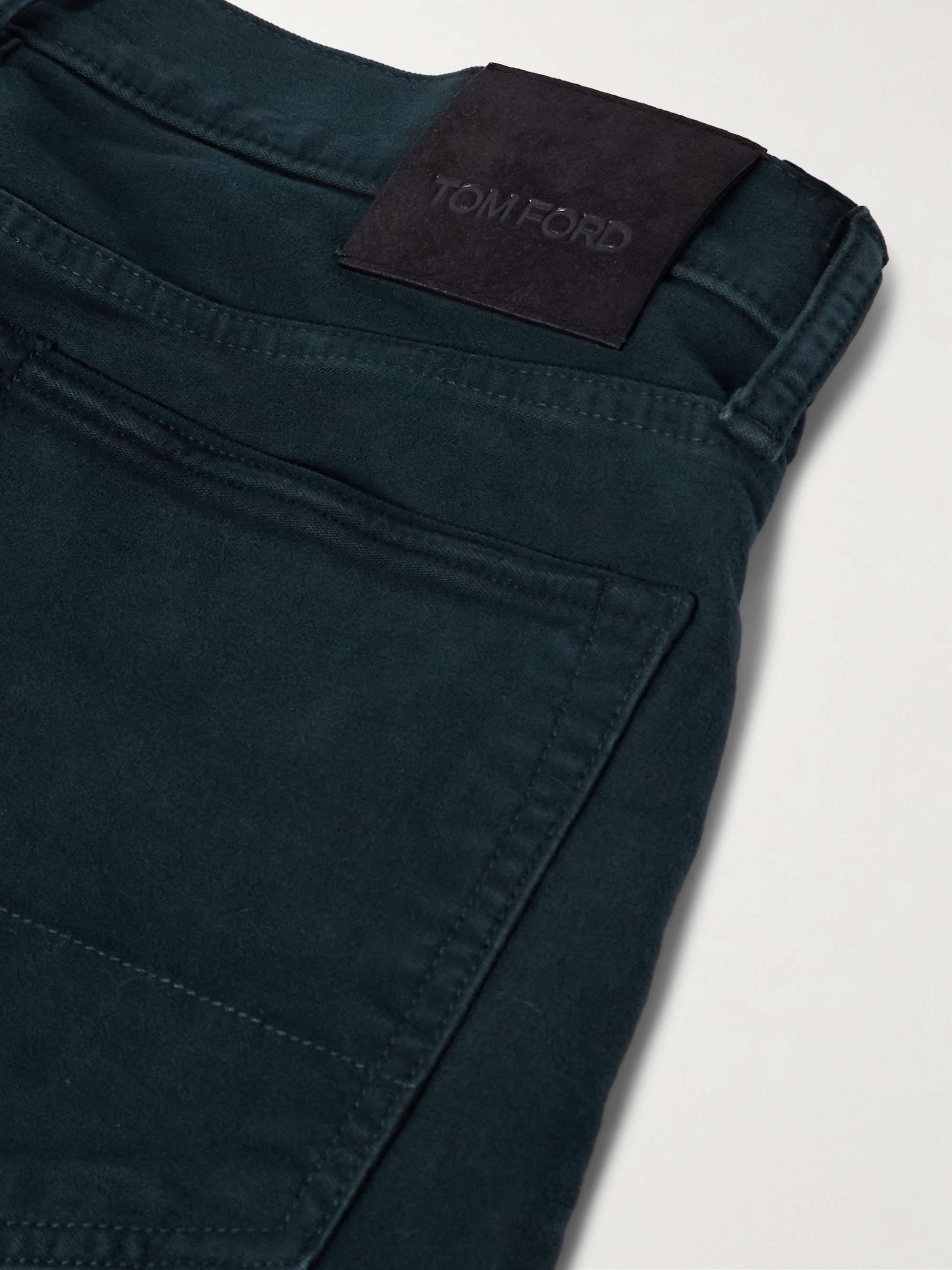 Slim-Fit Cotton-Blend Moleskin Trousers view