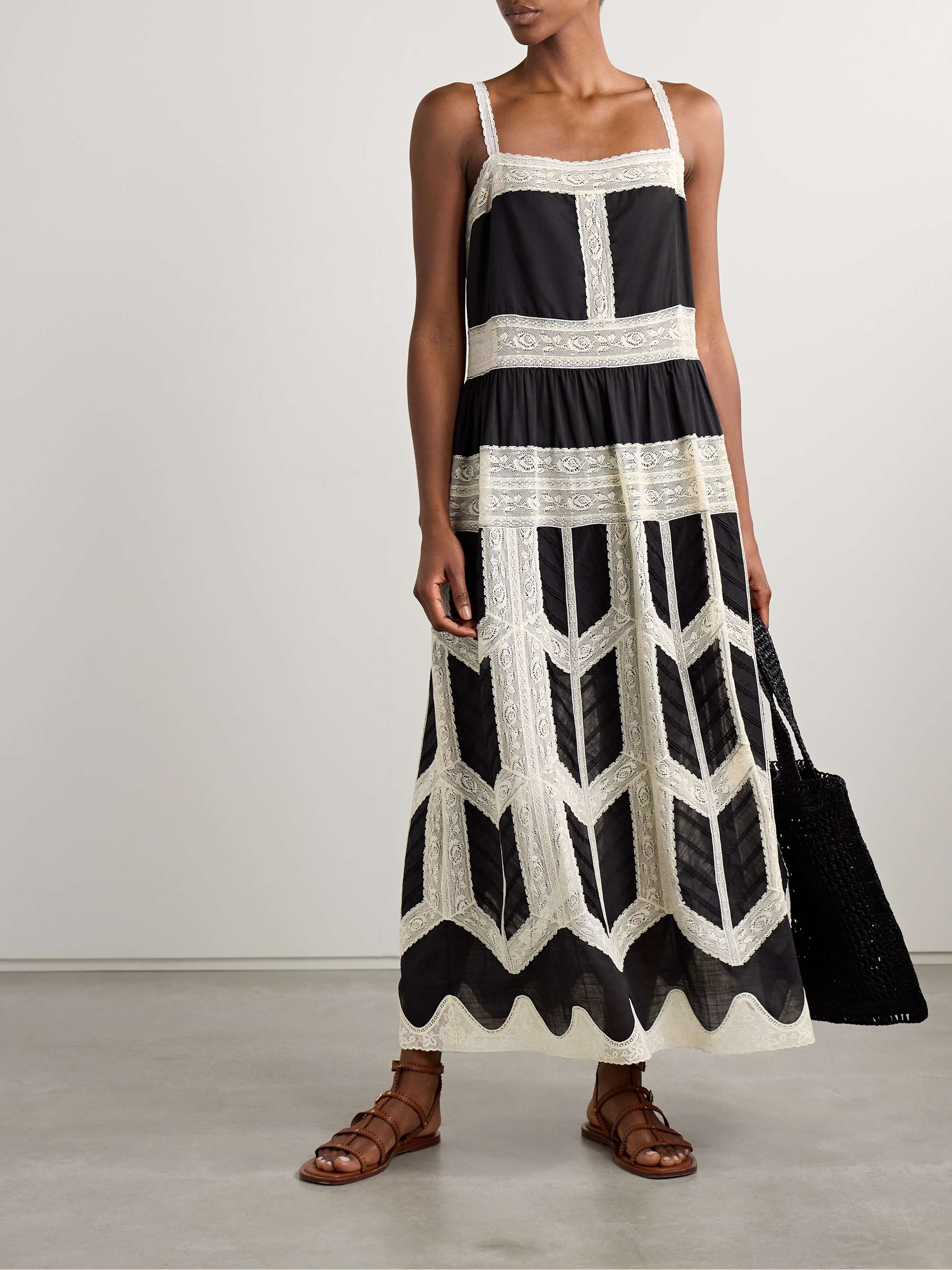 Rhiannon cotton-voile and lace midi dress view
