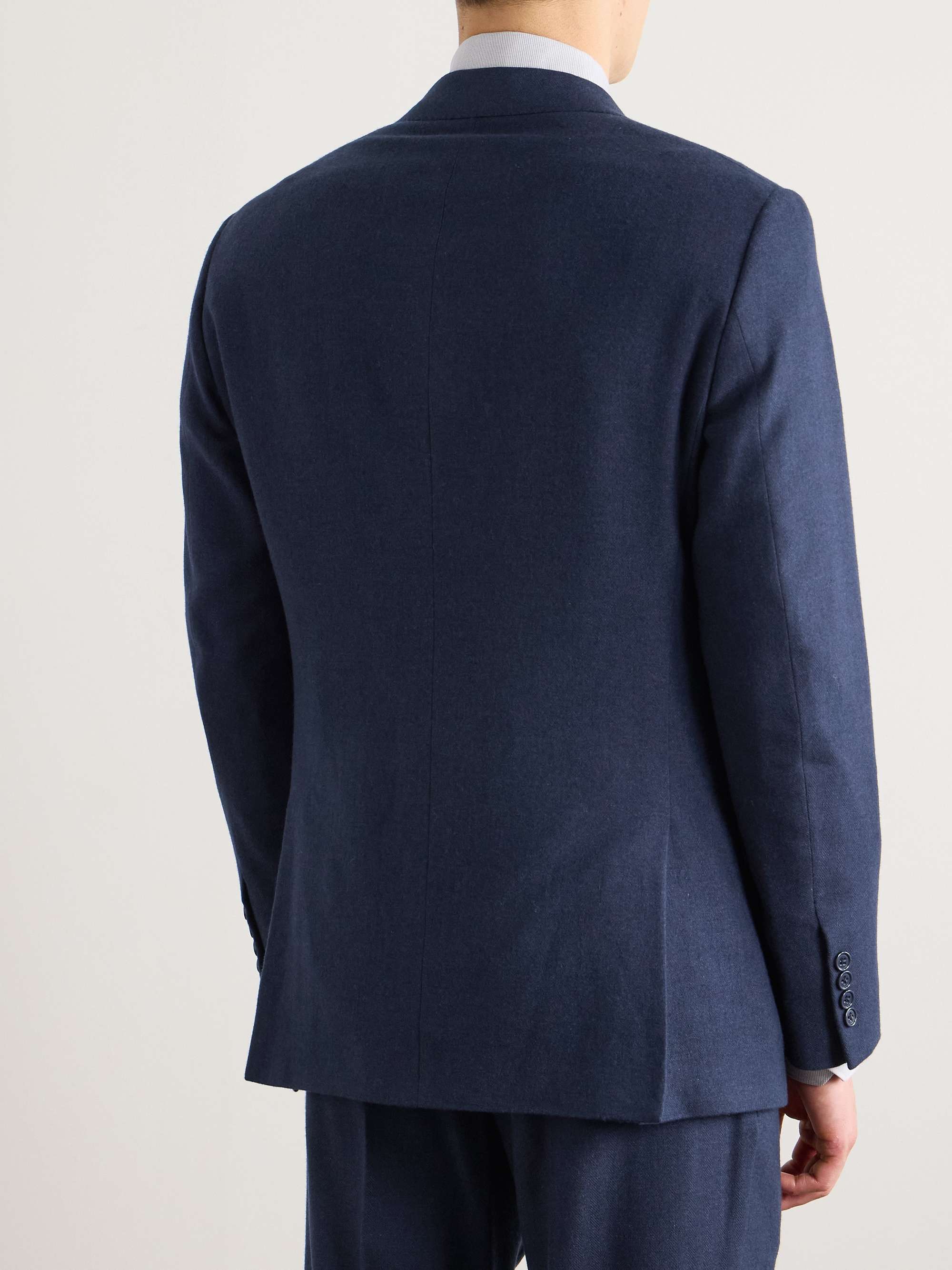 Kent Slim-Fit Herringbone Wool, Silk and Cashmere-Blend Suit Jacket view