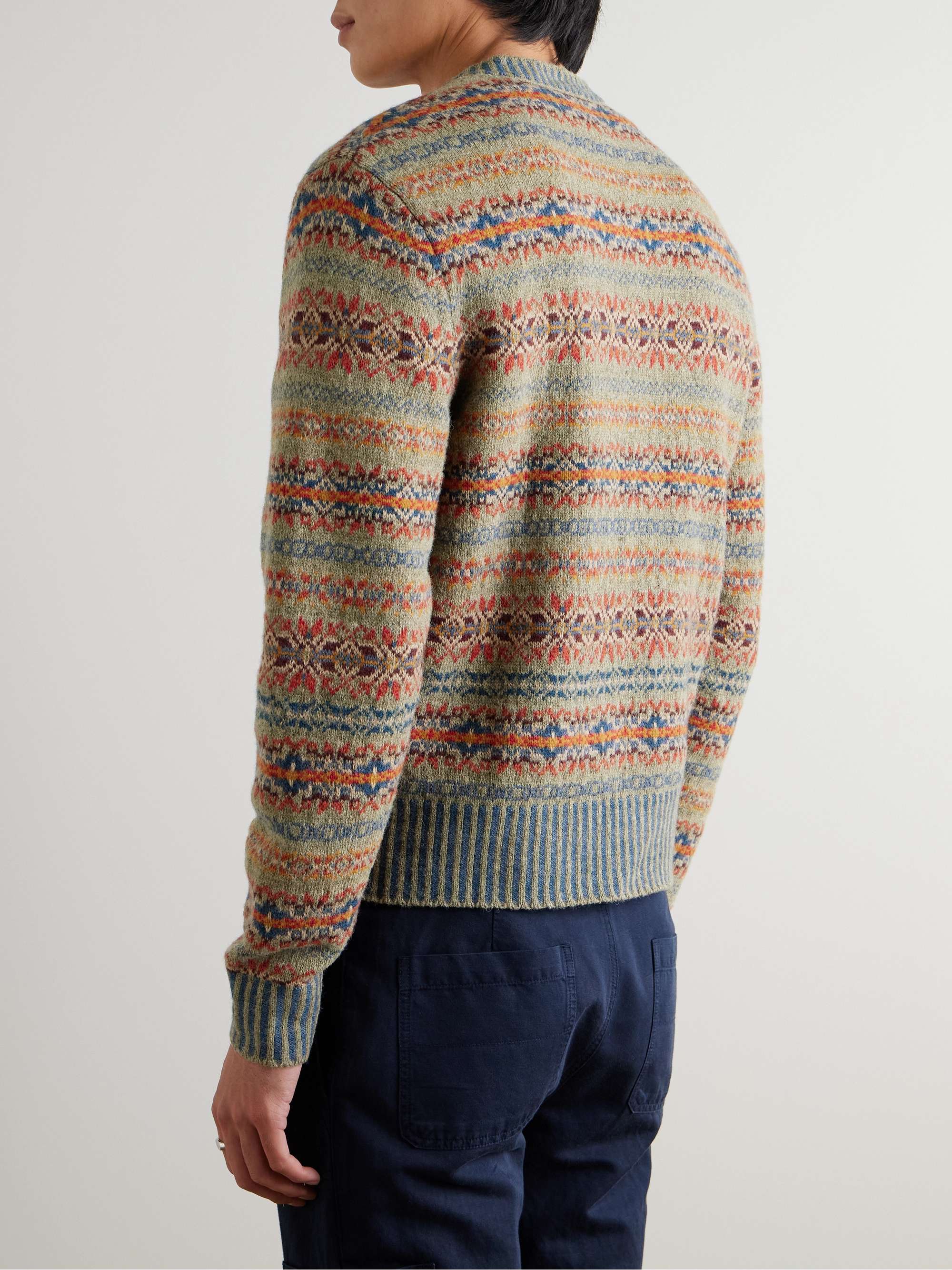 Embroidered Fair Isle Wool-Blend Sweater view