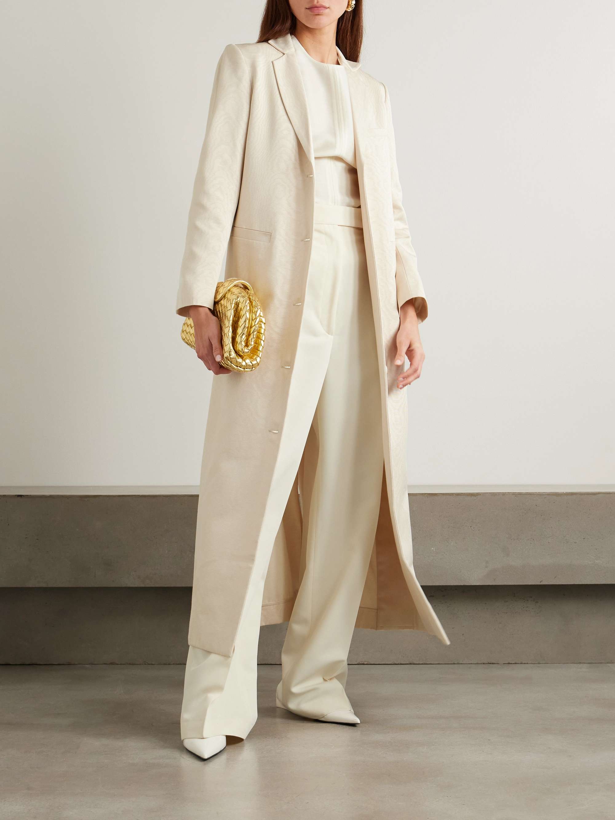 Nouf cotton-blend moire coat view