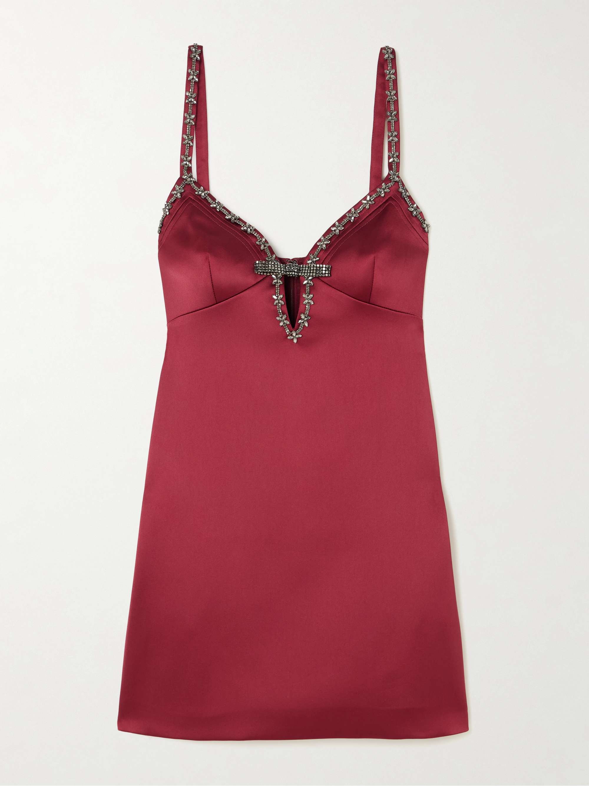 Crystal-embellished satin mini dress view