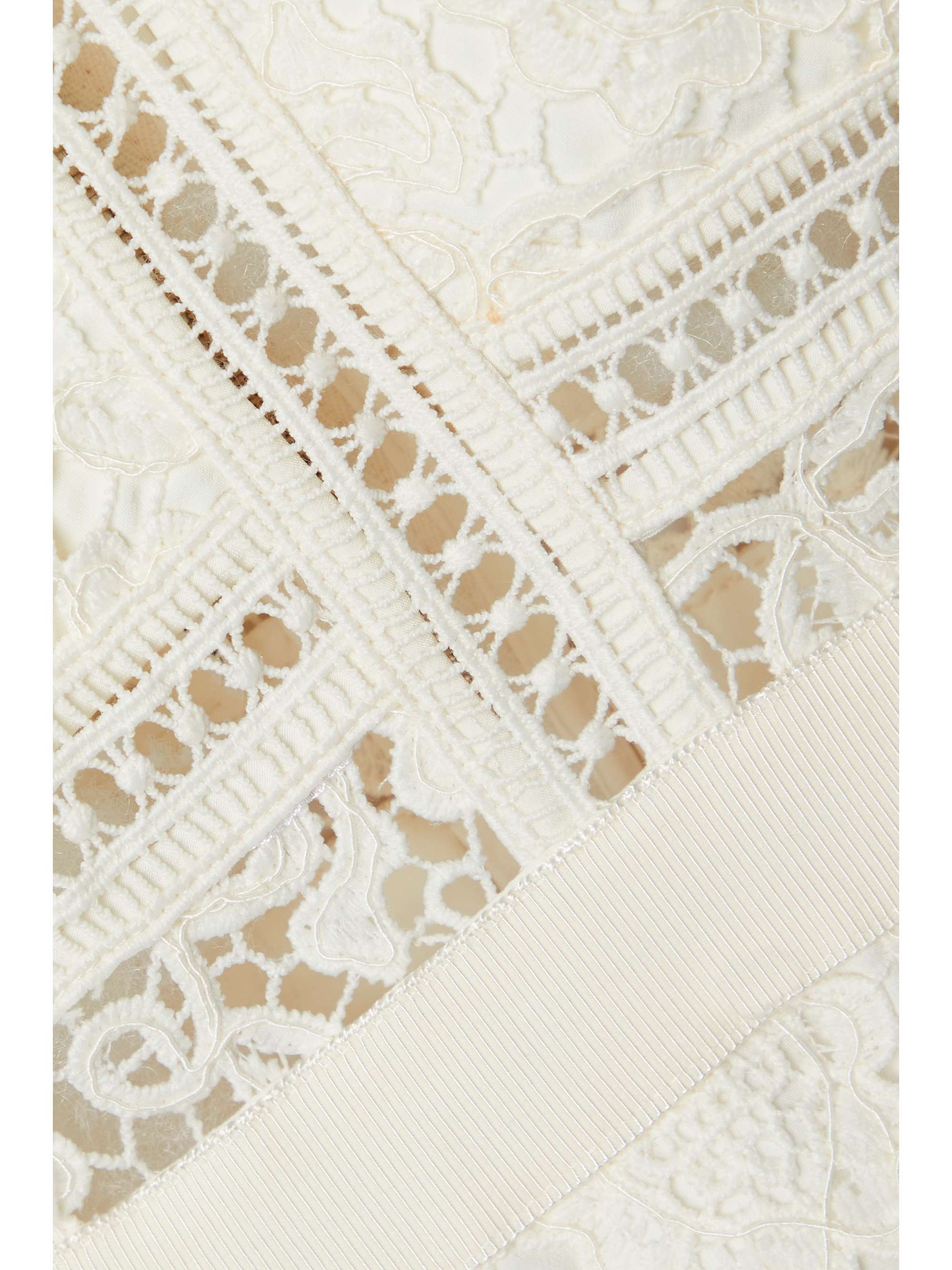 Grosgrain-trimmed corded lace mini dress view