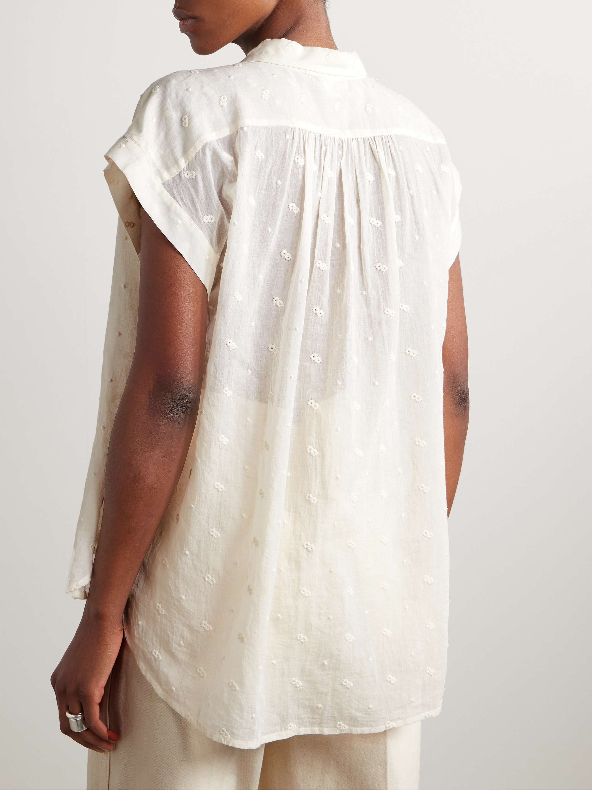 Normandy embroidered cotton-voile blouse view