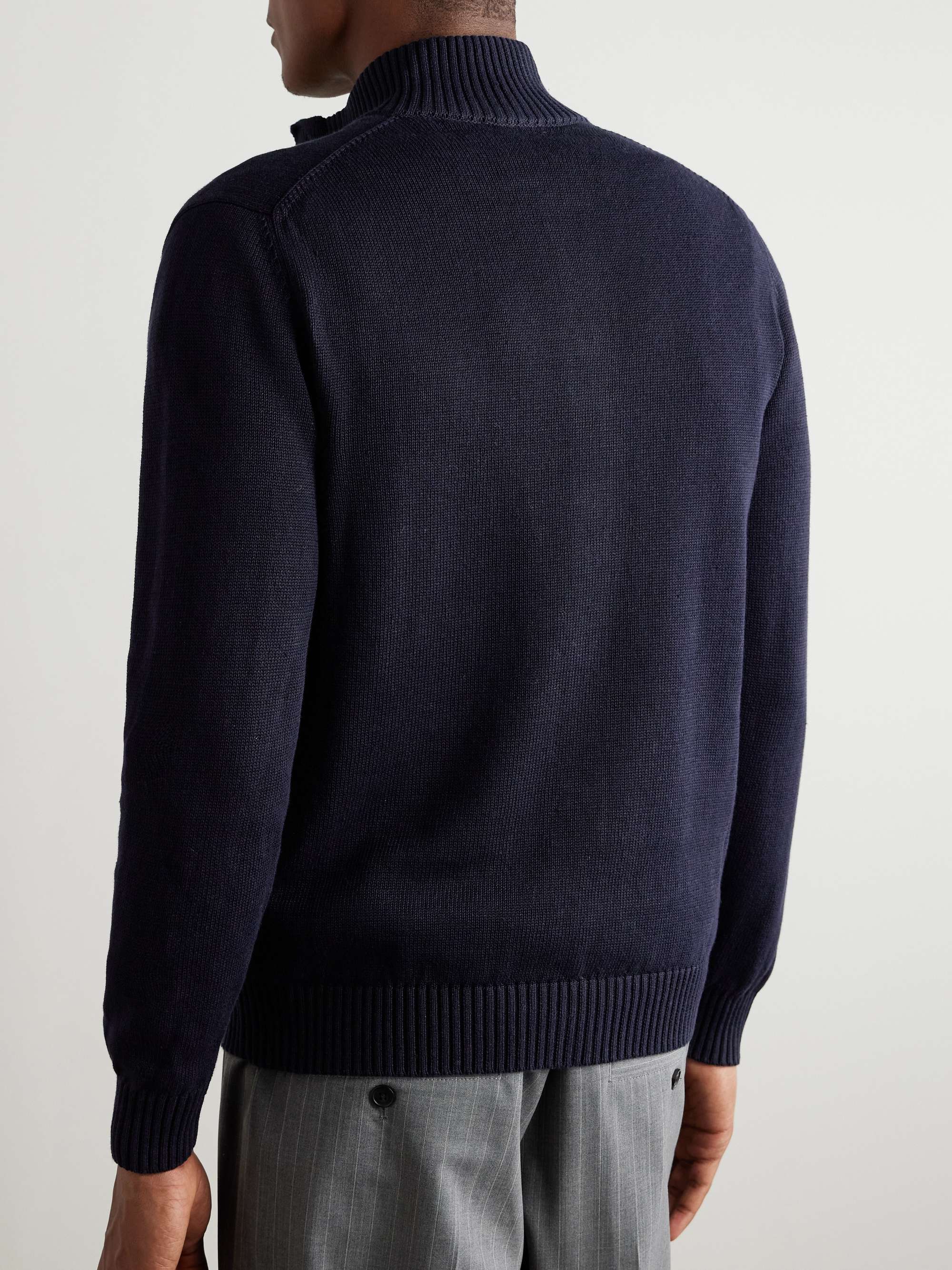 Zanone Linen and Cotton-Blend Cardigan view